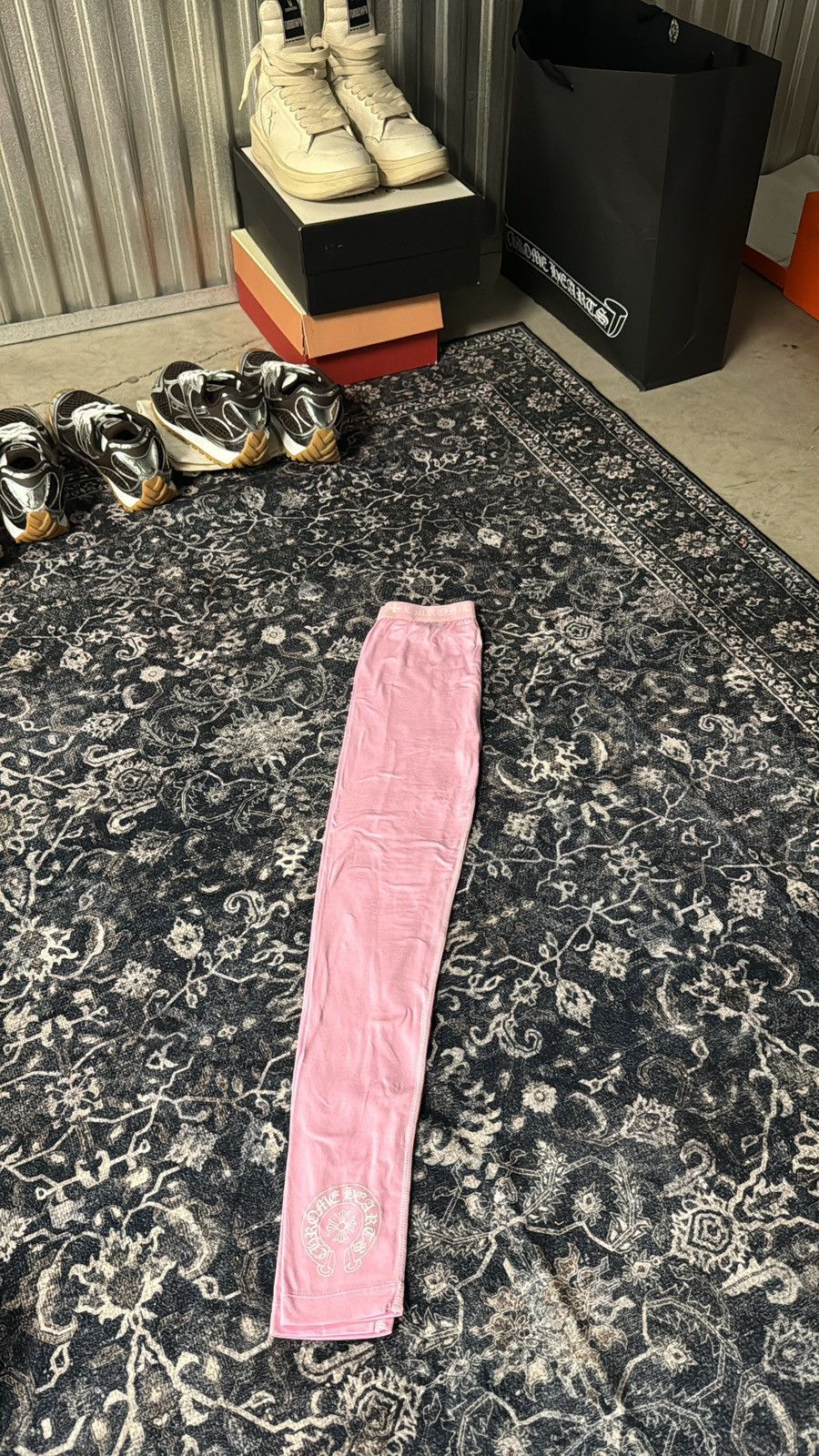 Chrome Hearts Pink Chrome Heart Leggings XS New Size 24" / US 00 / IT 34 - 1 Thumbnail