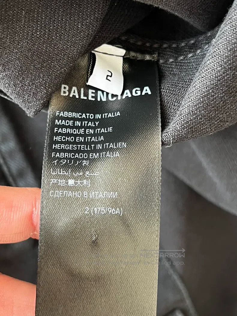 Balenciaga Balenciaga Black Denim Bleach Washed Jacket Size US M / EU 48-50 / 2 - 4 Thumbnail