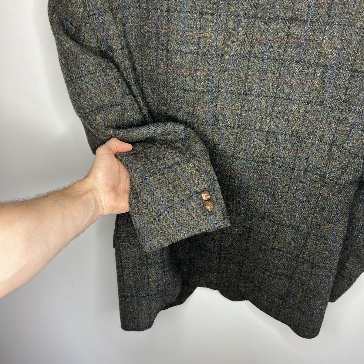 Harris Tweed Vtg Harris Tweed Dark Green Coat WOOL Jacket Blazer 42 R Size 42R - 12 Thumbnail