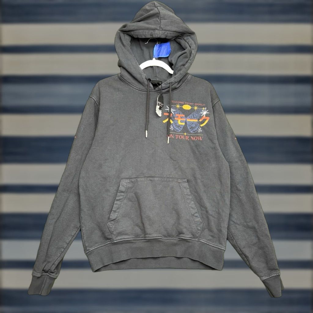 Vintage Smoke Rise Hoodie Mens Medium Graphic Pullover Gray Fleece AOP Y2K Size US M / EU 48-50 / 2 - 1 Thumbnail