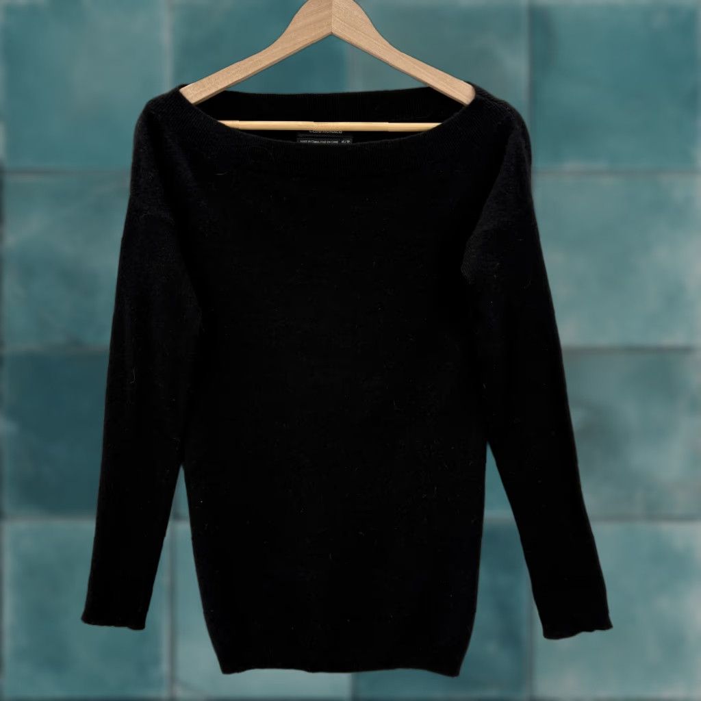 Club Monaco Club Monaco Sweater Womens XS Black 100% Cashmere Boat Neck Knit Pullover Cozy Size XS / US 0-2 / IT 36-38 - 1 Thumbnail