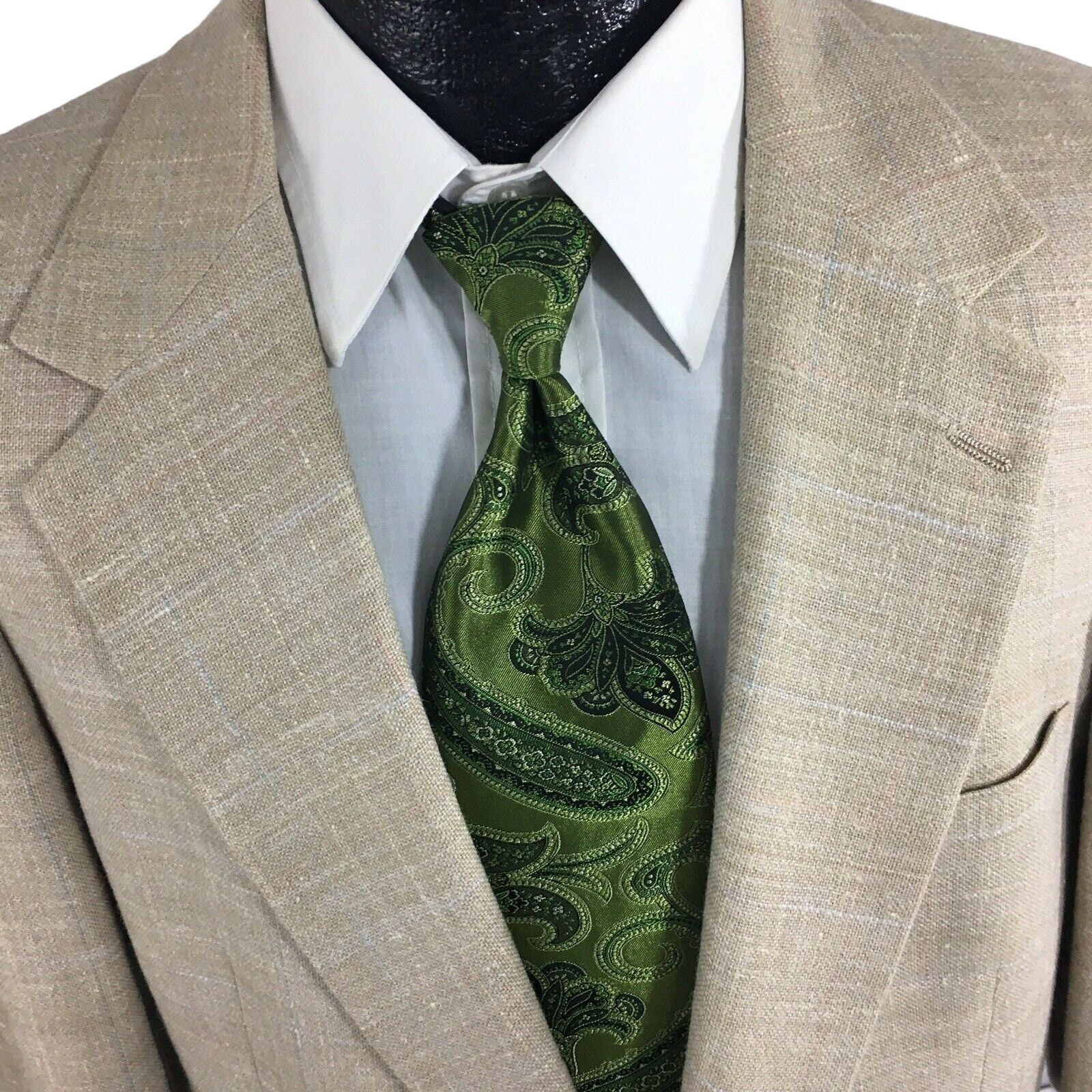 Bill Blass Vtg Bill Blass Men NATURAL Beige Sport Coat Tropical jacket Size 40R - 1 Thumbnail