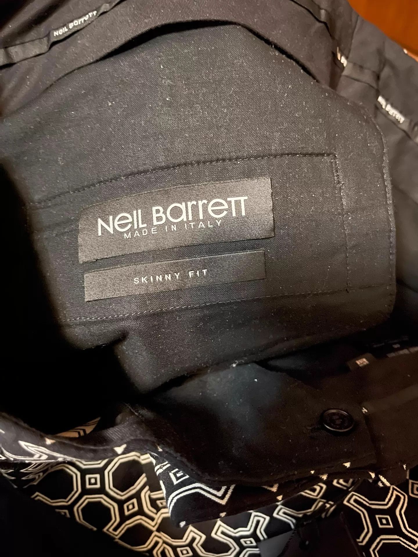 Neil Barrett Neil Barrett Black & White Woven 9 Skinny Pants 46 Size US 30 / EU 46 - 4 Thumbnail