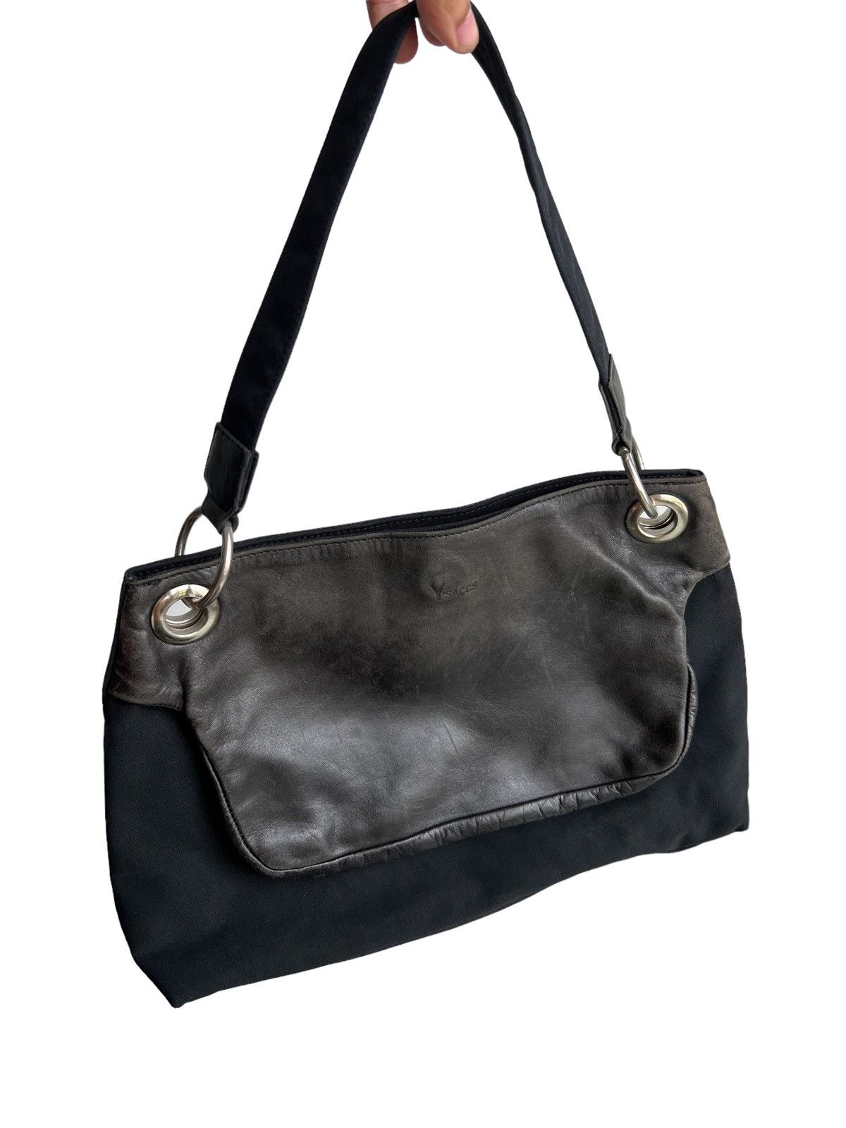 Yohji Yamamoto OG Yohji Yamamoto Y'saccs Hybrid Leather Nylon Tactical Bag Size ONE SIZE - 2 Thumbnail