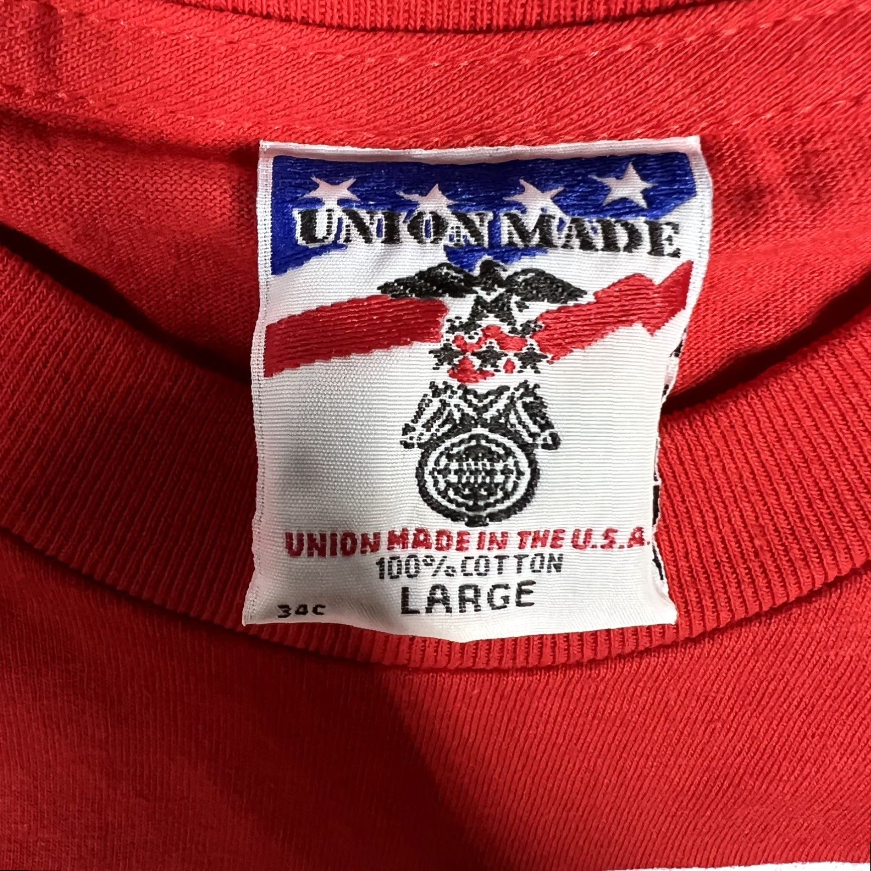 Vintage Union Made “One Job Should Be Enough” Shirt Mens Large Red Cotton Crew Neck Short Sleeve Size US L / EU 52-54 / 3 - 7 Thumbnail