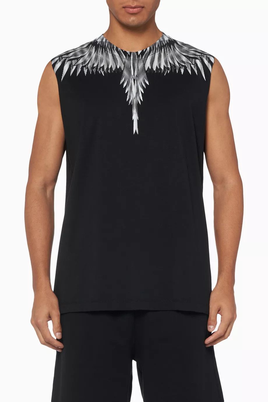 Marcelo Burlon o1mle0225 Sharp Wings Basic Tank Top in Black & White Size US M / EU 48-50 / 2 - 1 Thumbnail