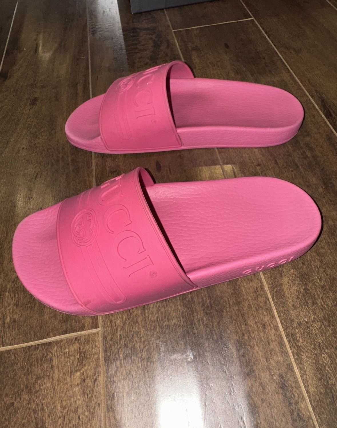 Gucci Pink Rubber Gucci Slides Size IT37 US7 Size US 7 / IT 37 - 4 Thumbnail