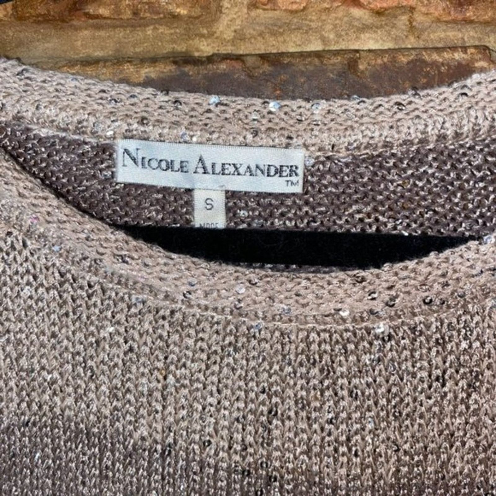 Other Nicole Alexander Striped Sequined Loose Knit Sweater Small Size S / US 4 / IT 40 - 7 Thumbnail