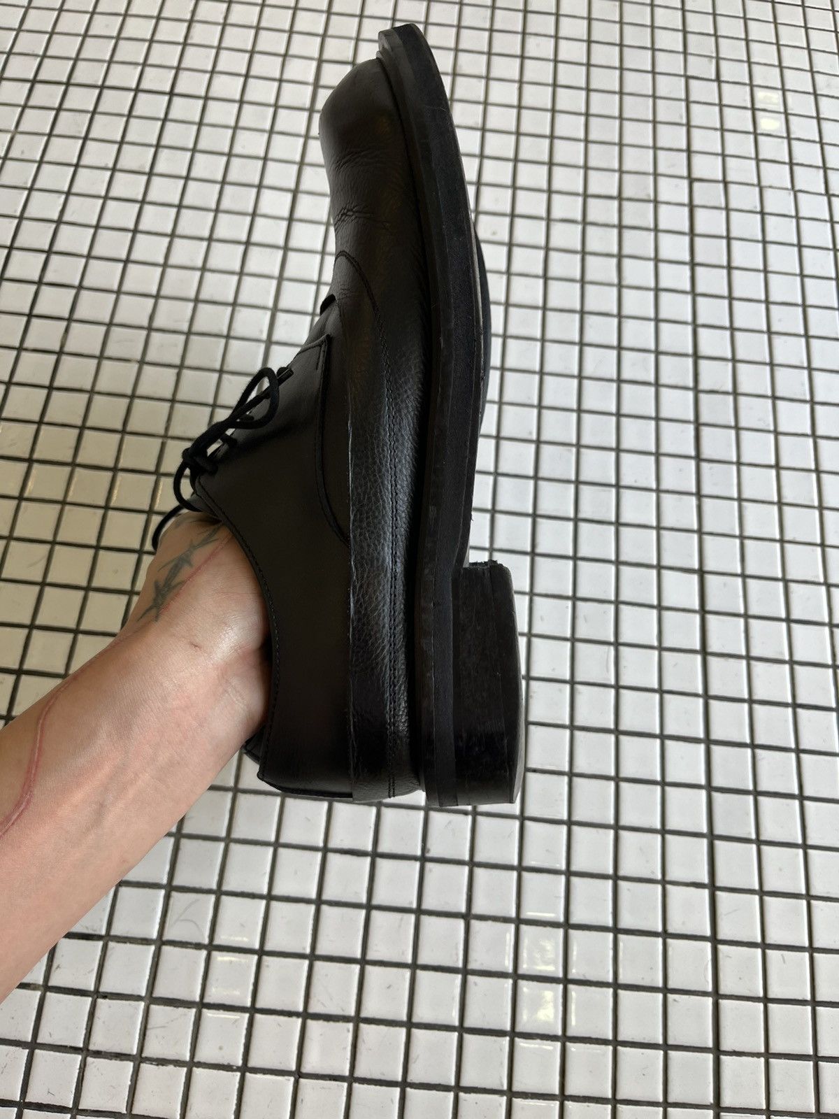 Leather Rare❤️‍🔥Negative Three //Derby Black Leather Shoes Size US 9 / EU 42 - 4 Thumbnail