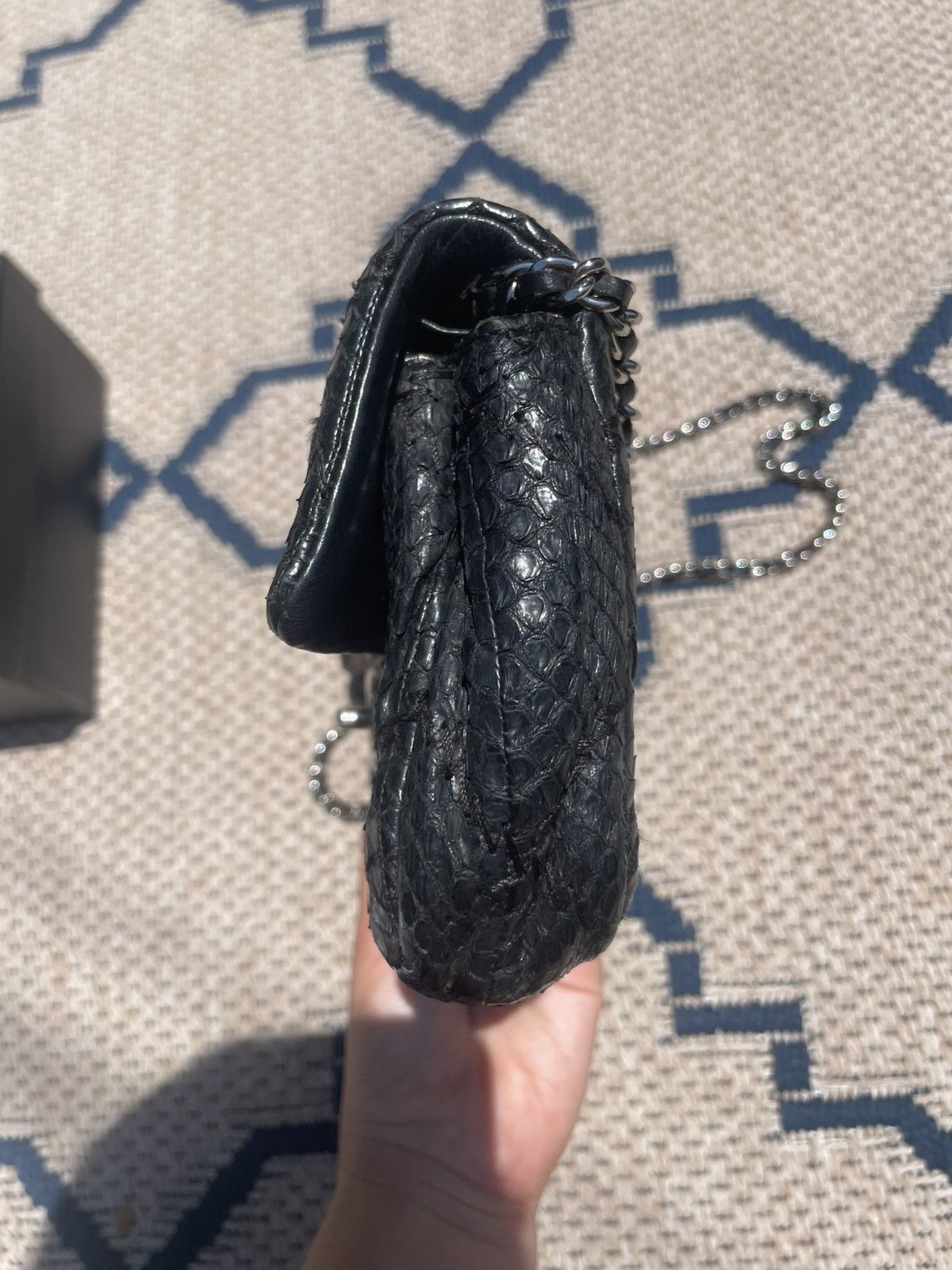 Chanel Classic Chanel flap bag with black python leather Size ONE SIZE - 7 Thumbnail