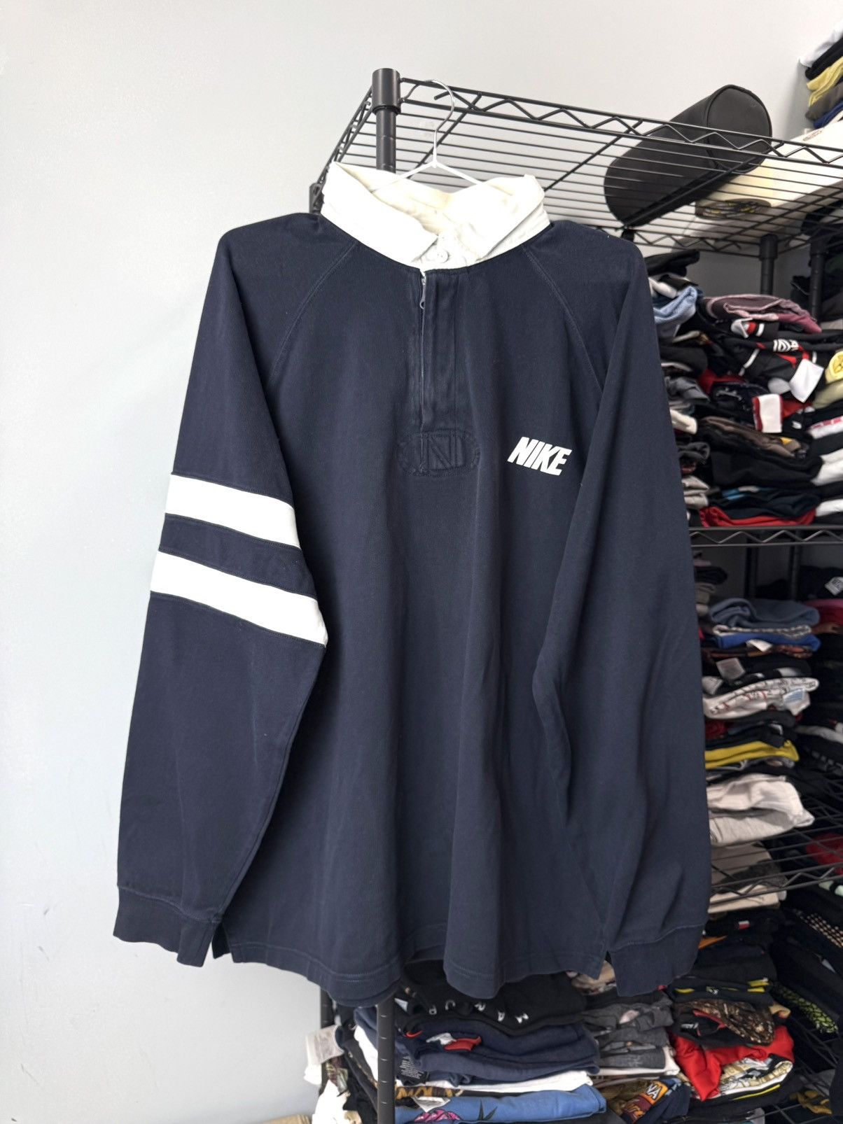 Nike Vintage Nike Rugby Longsleeve Hype Streetwear Size US XXL / EU 58 / 5 - 1 Thumbnail