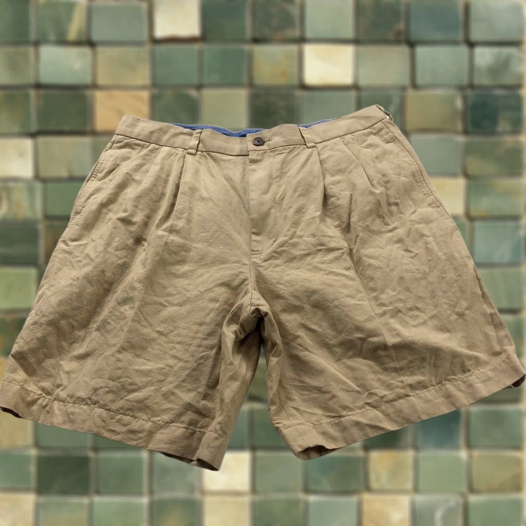 Brooks Brothers Brooks Brothers 37 (Fit 36In) Linen Cotton Pleated Chino 9" Shorts Beige Mens Regular 9" Inseam Pockets Belt Loops Front Pleated Read Size US 37 - 1 Thumbnail