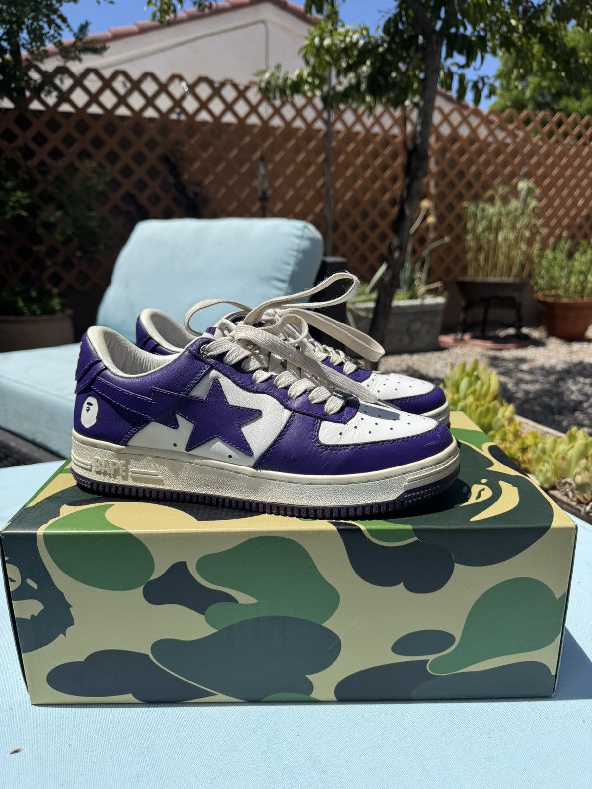 Bape A Bathing Ape Bape Sta White Purple (2022) Size US 8 / EU 41 - 12 Thumbnail