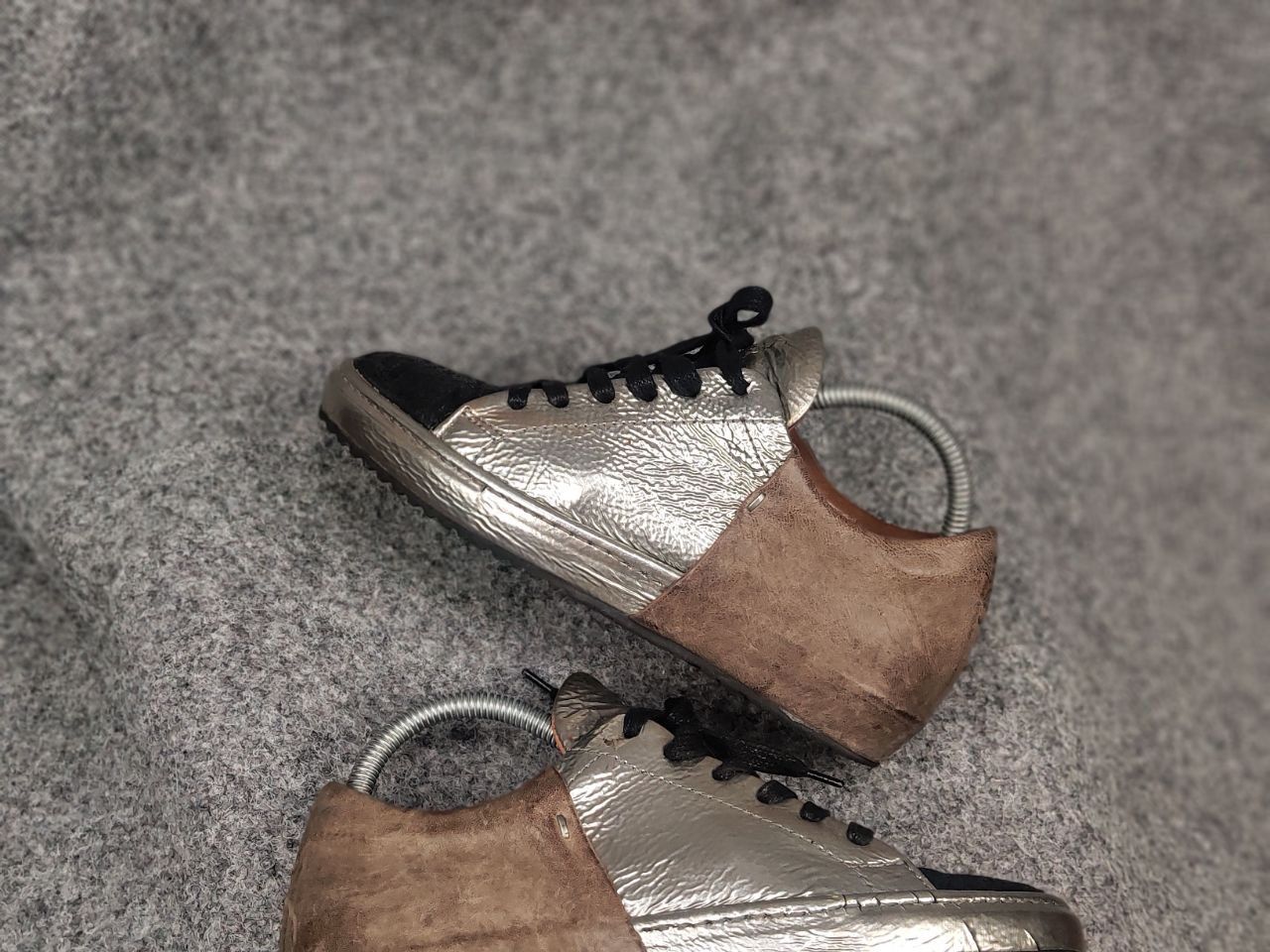 A.S.98 A.S.98 Airstep Design leather silver Low Lace Up Sneakers Size US 6 / IT 36 - 3 Thumbnail