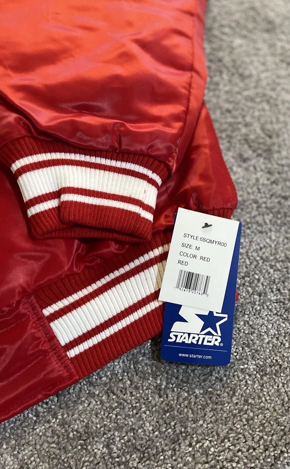 FaZe Faze Clan X Starter Red Satin Varsity Jacket Med NWT Size US M / EU 48-50 / 2 - 3 Thumbnail