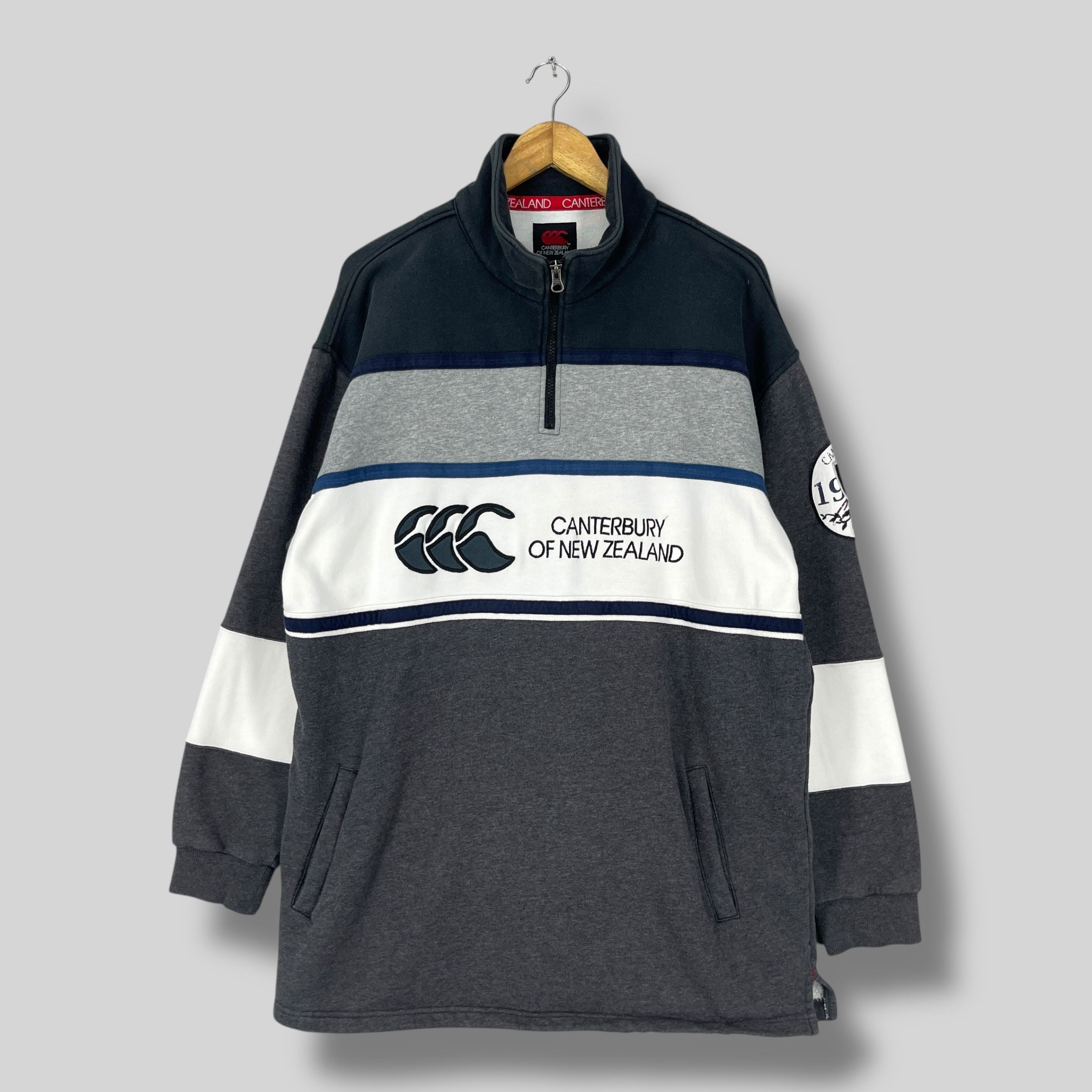 Canterbury of New Zealand Vintage CANTERBURY New Zealand Rugby Half Zipper Sweater Size US XL / EU 56 / 4 - 1 Thumbnail
