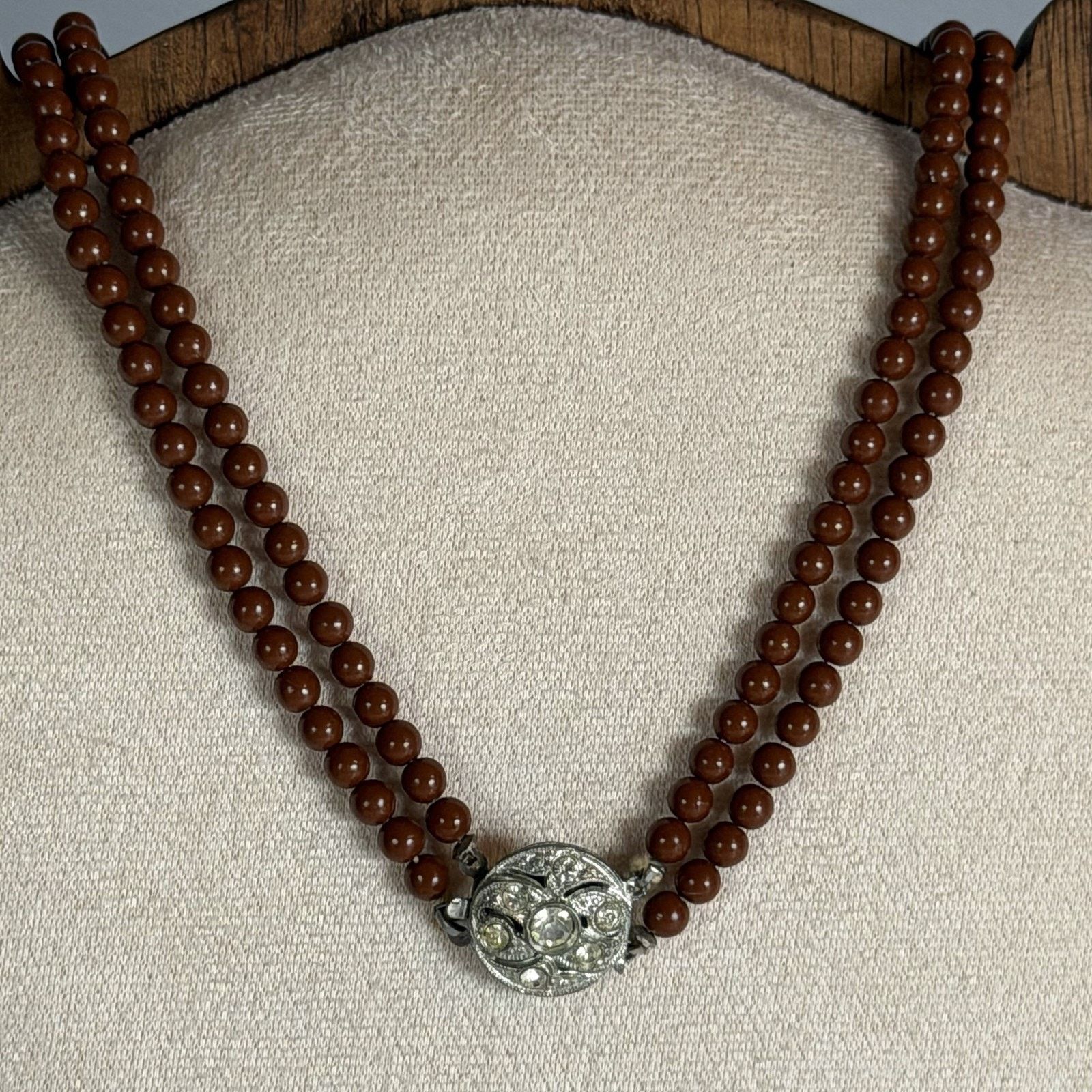 Other VTG 1980s Boho Brown Graduated Bead 2-Strand 17" Necklace Size ONE SIZE - 4 Thumbnail