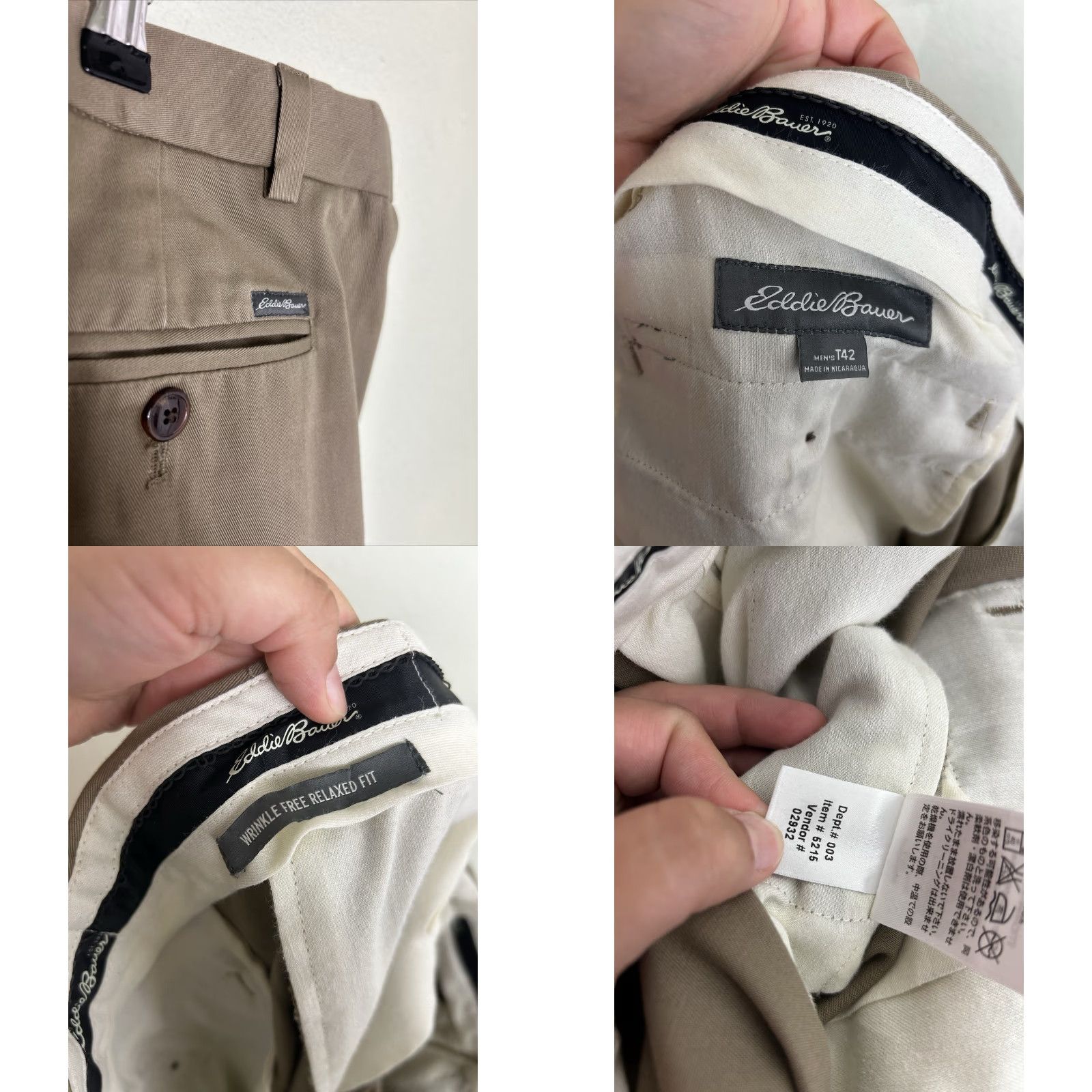 Eddie Bauer VINTAGE Eddie Bauer wrinkle free relaxed fit cotton pants Dark Khaki Mens 42x30 42 Tall Beige Dress Pants Cotton Mens 42x30 Size US 42 / EU 58 - 9 Thumbnail