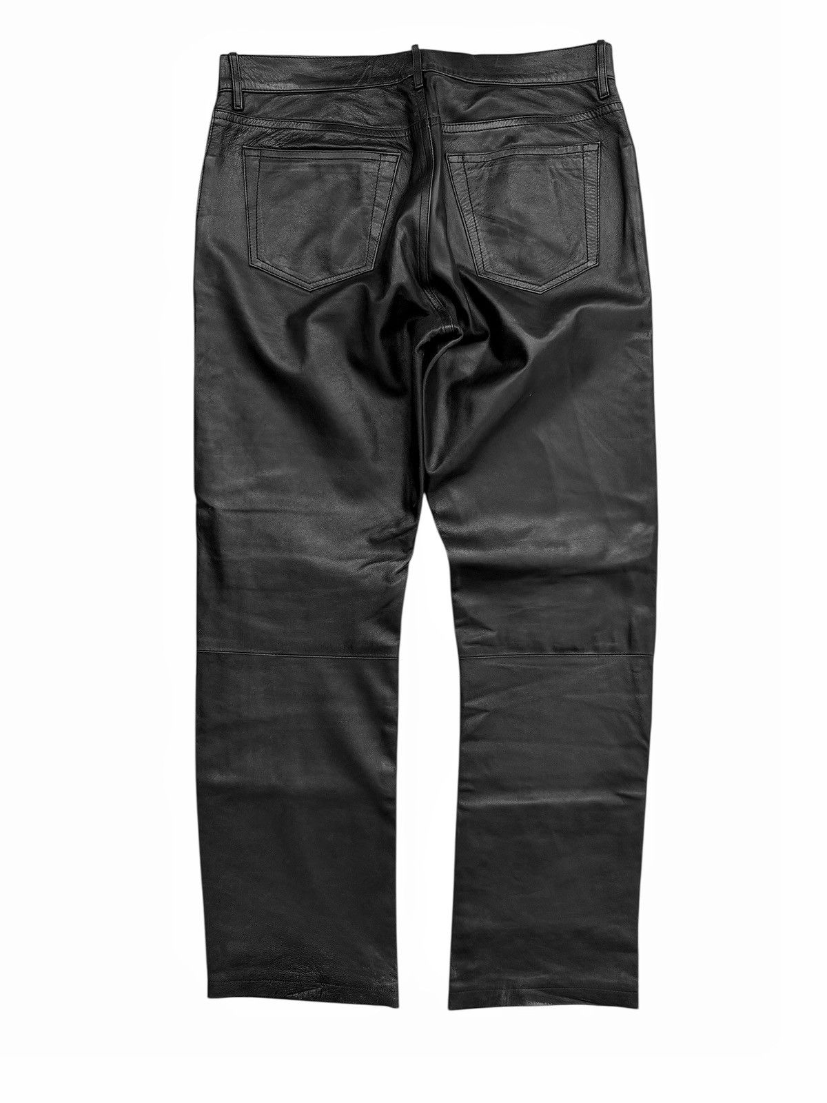 Helmut Lang 1998 Leather Classic Cut Pants Size US 32 / EU 48 - 2 Thumbnail
