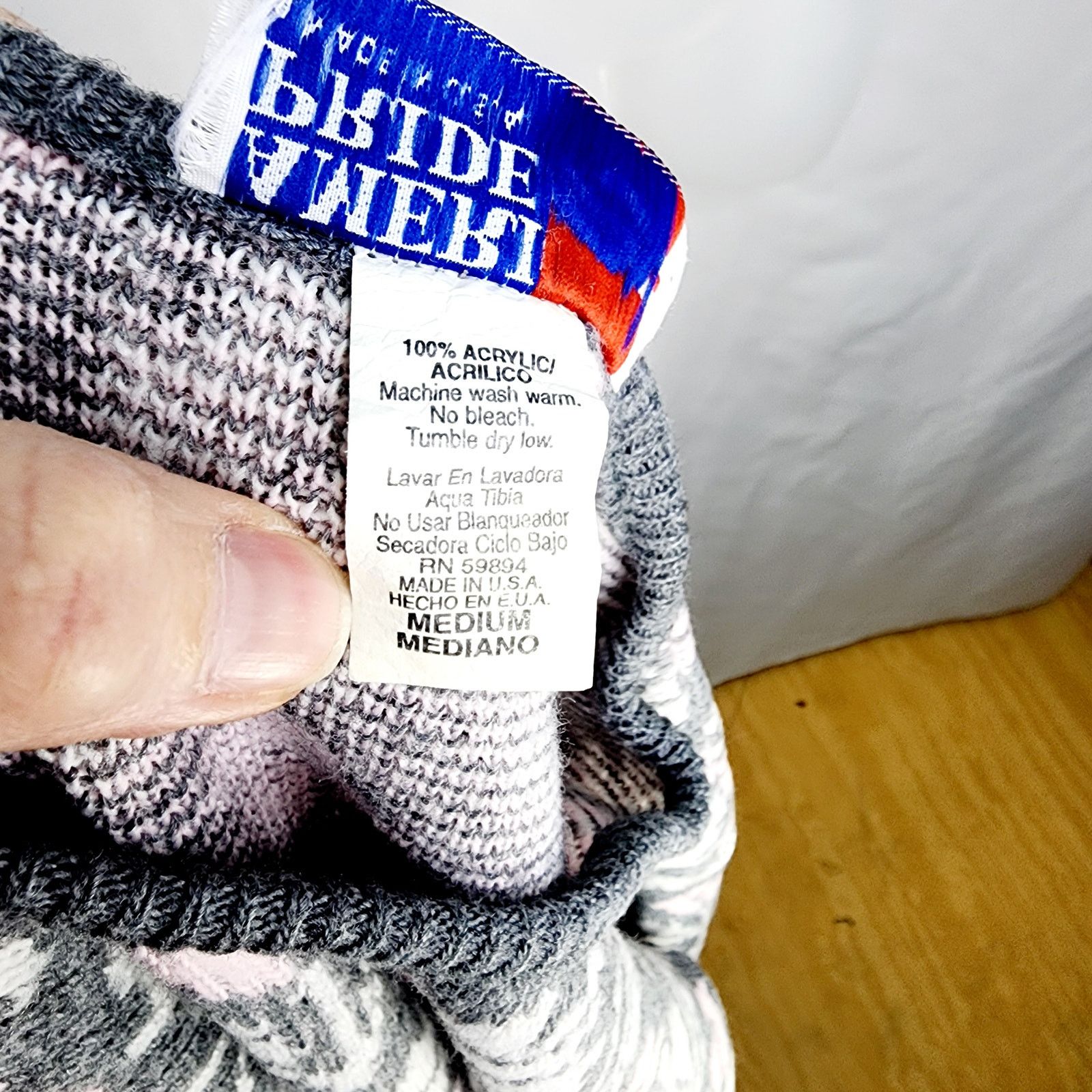 Other Vintage American Pride Acrylic Gray & Pink FlowerSweater M Size M / US 6-8 / IT 42-44 - 3 Thumbnail