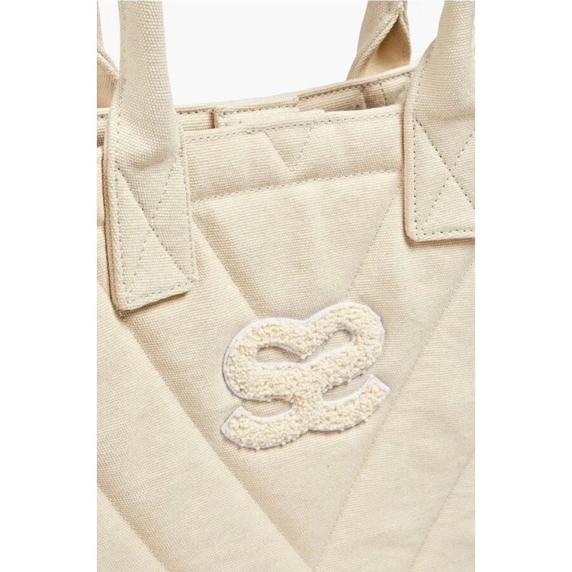 Sandro NEW Sandro Kasbah Quilted Canvas Tote Ecru/ Cream Size ONE SIZE - 2 Thumbnail