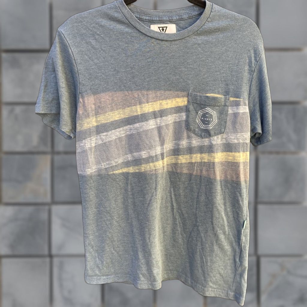 Vissla VISSLA T-Shirt Men Blue Striped Pocket Shirt S Surf Beach Streetwear City Art Size US S / EU 44-46 / 1 - 1 Thumbnail