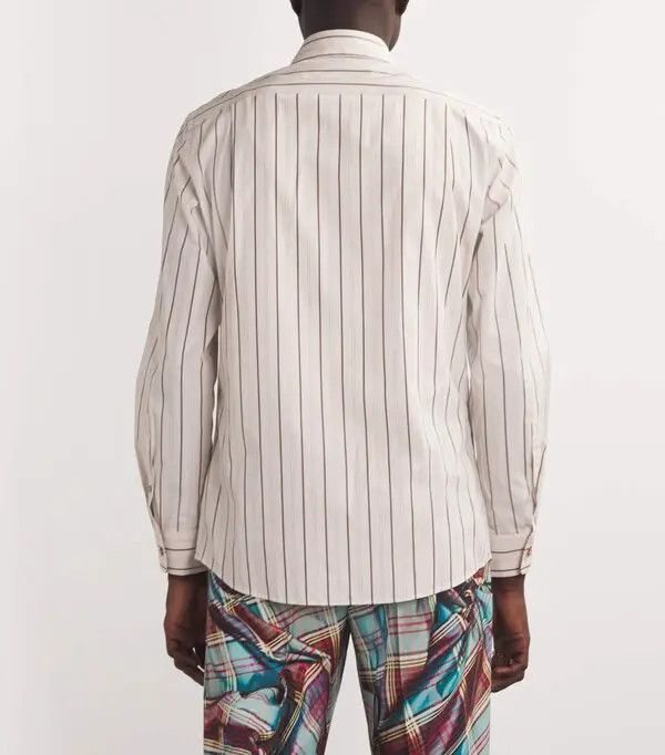 Vivienne Westwood o1srvl11e0326 Striped Logo-embroidered Shirt in Beige Size US L / EU 52-54 / 3 - 4 Thumbnail