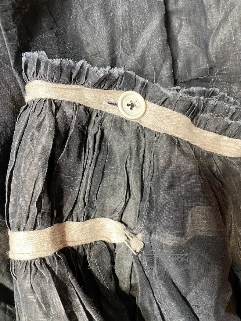 Yohji Yamamoto Yohji Yamamoto size 1 White hemmed linen pleated skirt Size 24" / US 00 / IT 34 - 5 Thumbnail