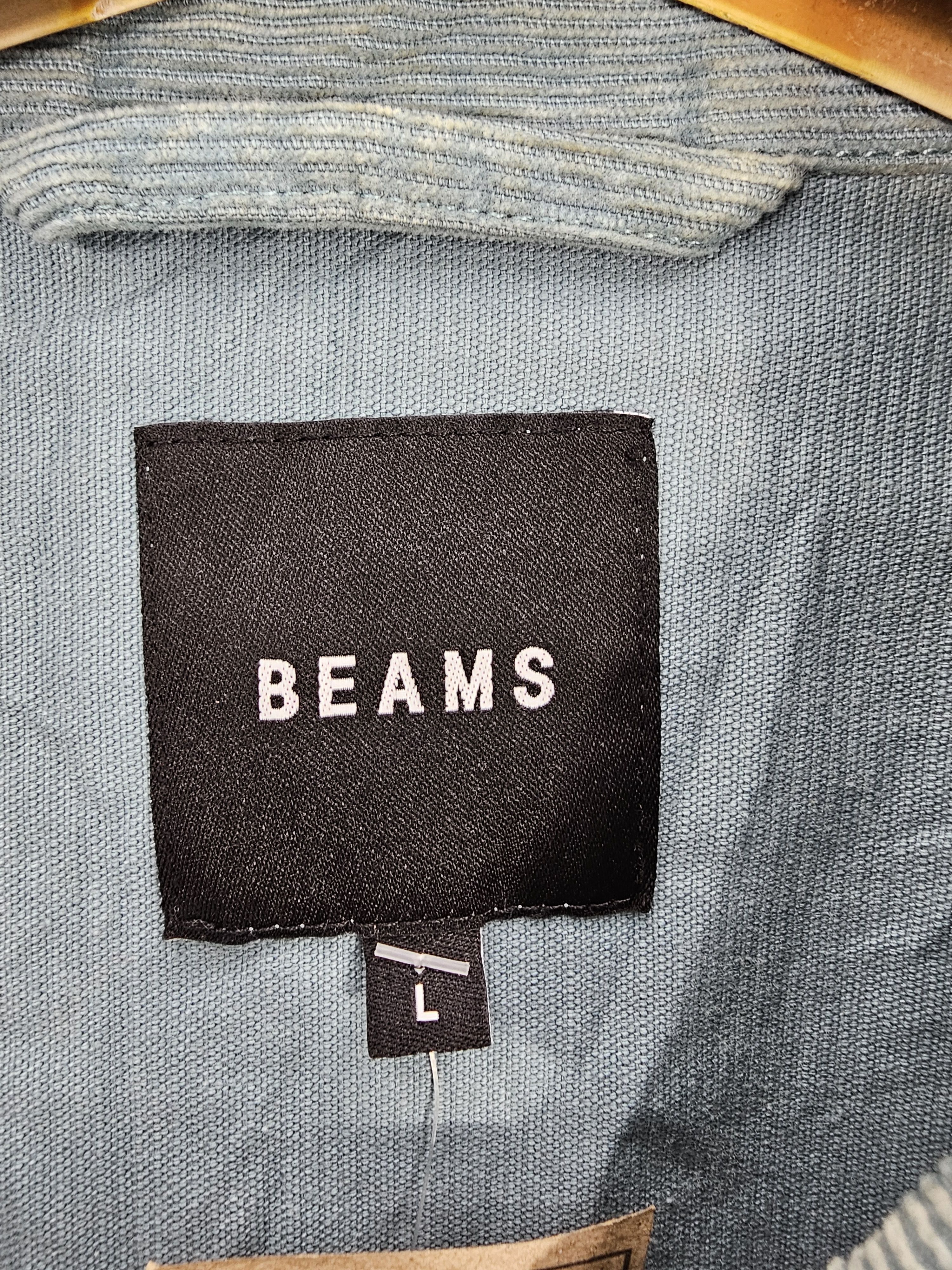 BEAMS Corduroy Faded Stain Blue Blazer Workwear Jacket J0103