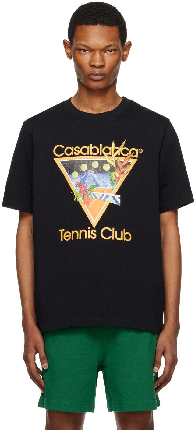 Casablanca o1mle0326 Printed T-Shirt Tennis Club Icon in Black Size US M / EU 48-50 / 2 - 1 Thumbnail