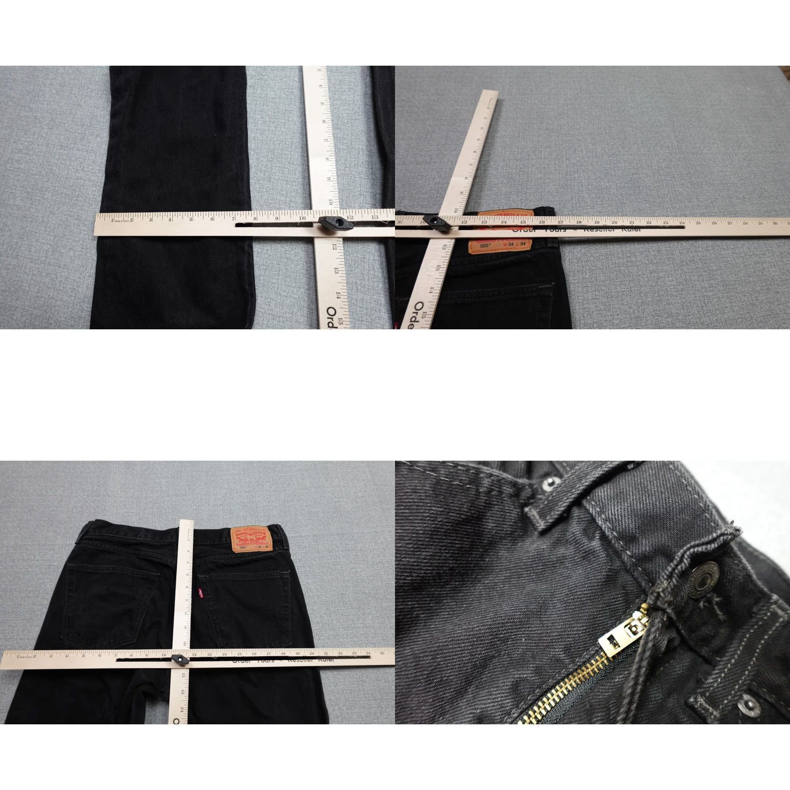 Levi's Levi's 505 Jeans Mens 34x34 Black Straight Leg Denim Classic USA Style Size US 34 / EU 50 - 8 Thumbnail