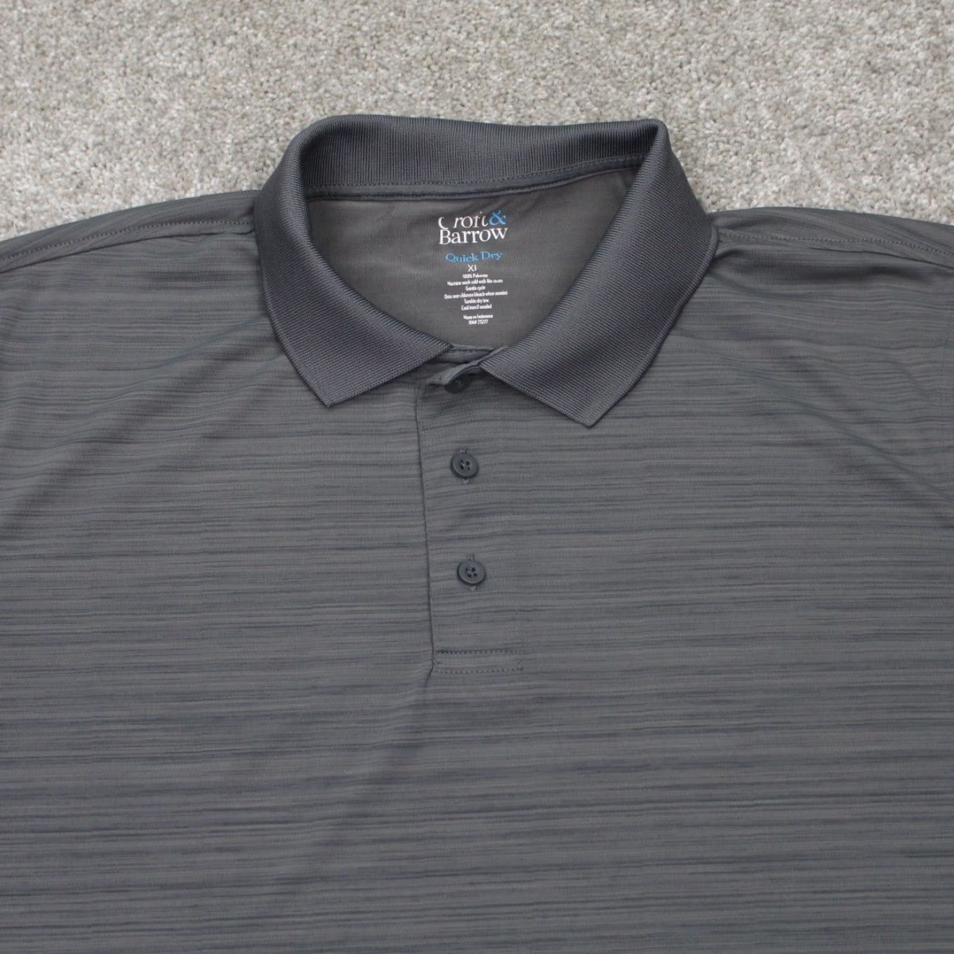 Croft & Barrow Croft & Barrow Polo Shirt Mens XL Gray Quick Dry 100% Polyester S/S Pullover Shirt Size US XL / EU 56 / 4 - 6 Thumbnail