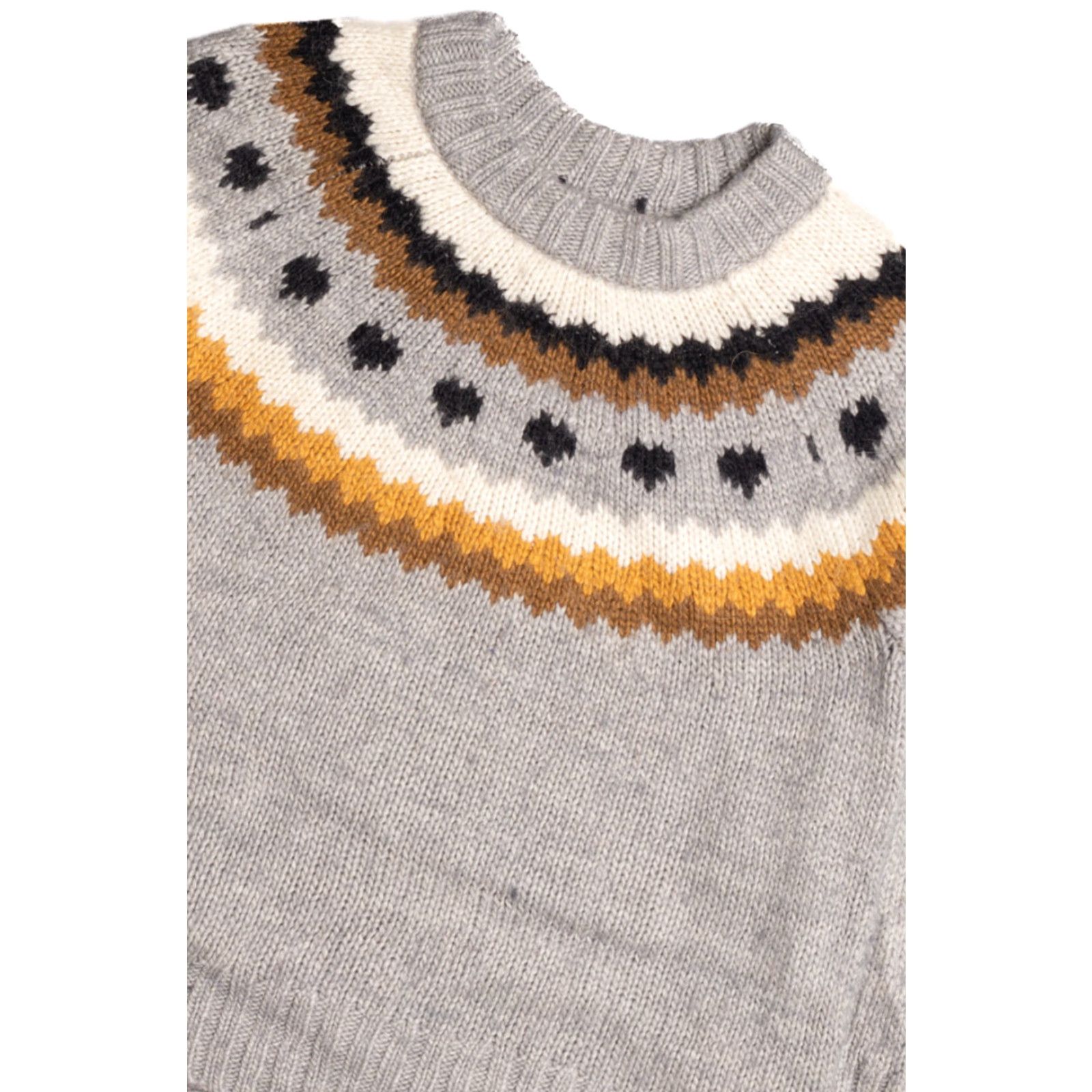 Vintage VINTAGE Gray Fair Isle Sweater Medium Nordic Pattern Pullover 1052 Size M / US 6-8 / IT 42-44 - 2 Thumbnail