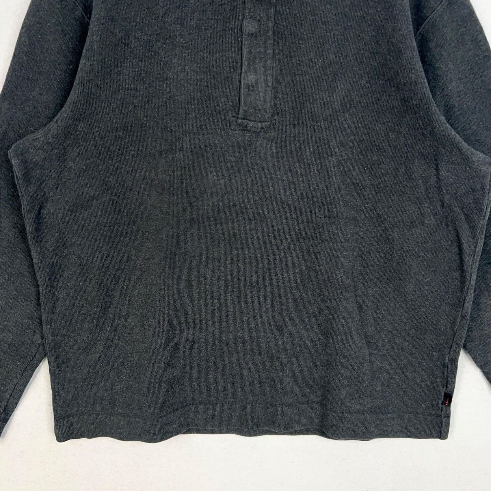 Banana Republic Banana Republic Mens Large Charcoal Ribbed 1/4 Zip Snap Pullover Preppy Size US L / EU 52-54 / 3 - 3 Thumbnail