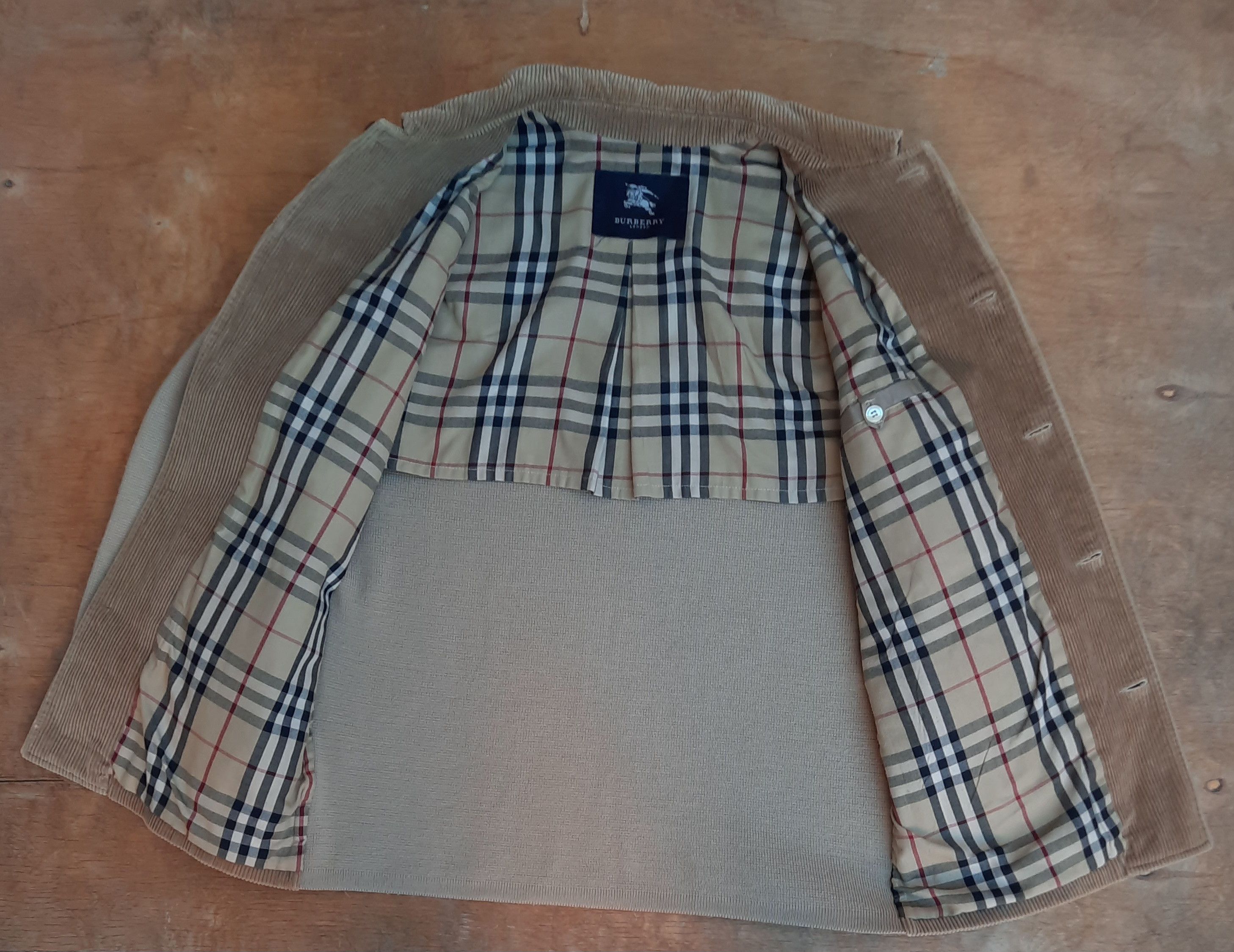 Burberry Vintage Hybrid Corduroy Knit wool Jacket Lining Check Size US L / EU 52-54 / 3 - 4 Thumbnail