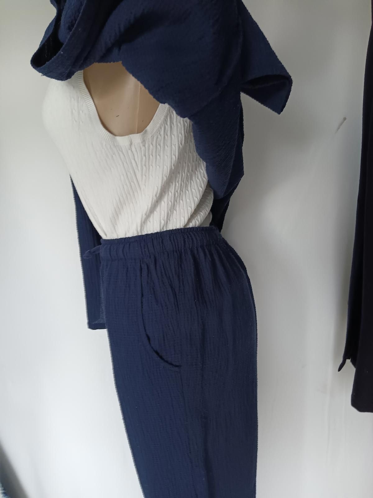 Designer Chic Navy Blue Two-Piece Set Size ONE SIZE - 3 Thumbnail