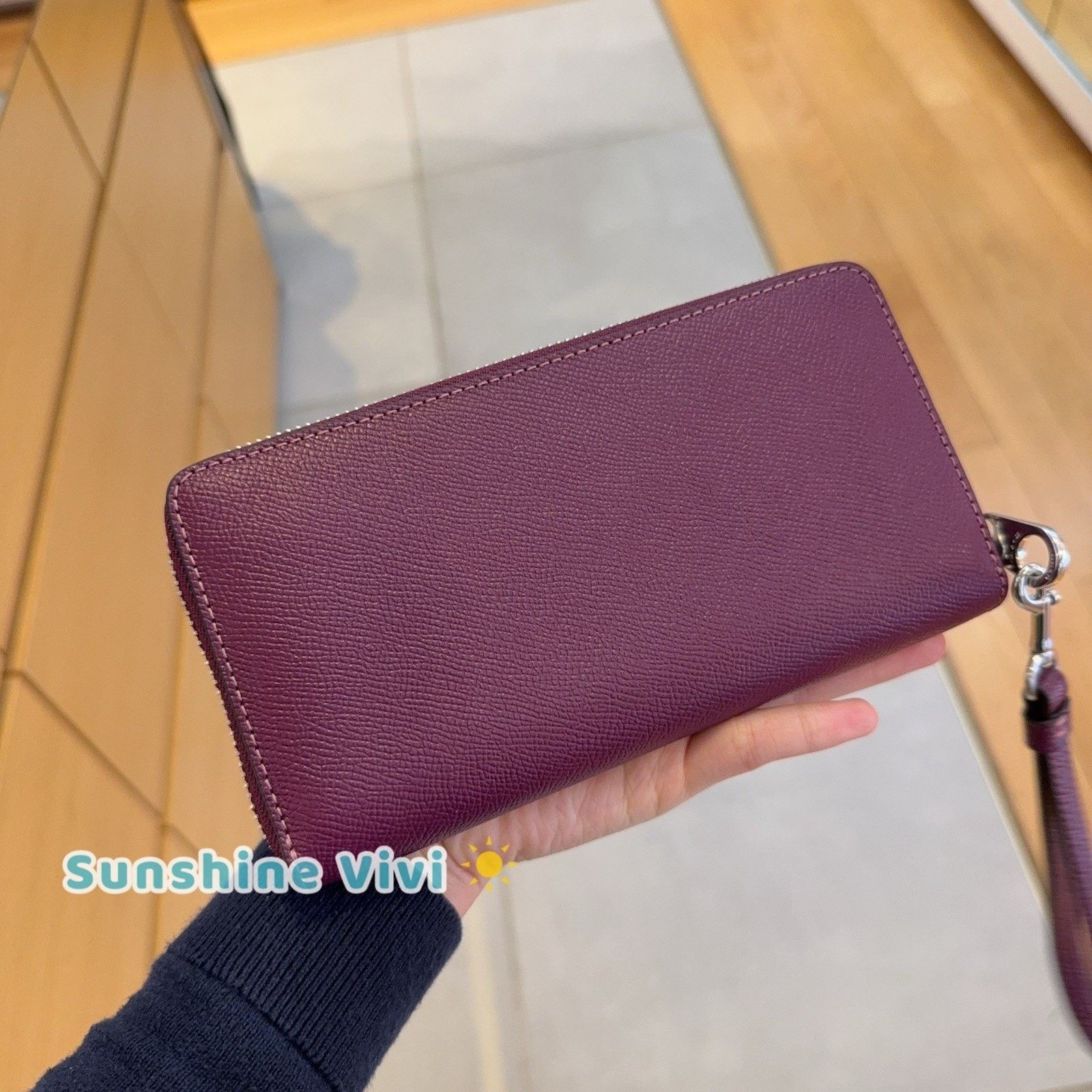 Coach NWT Coach Long Zip Around Wallet leather C3441 Silver plum Size ONE SIZE - 3 Thumbnail