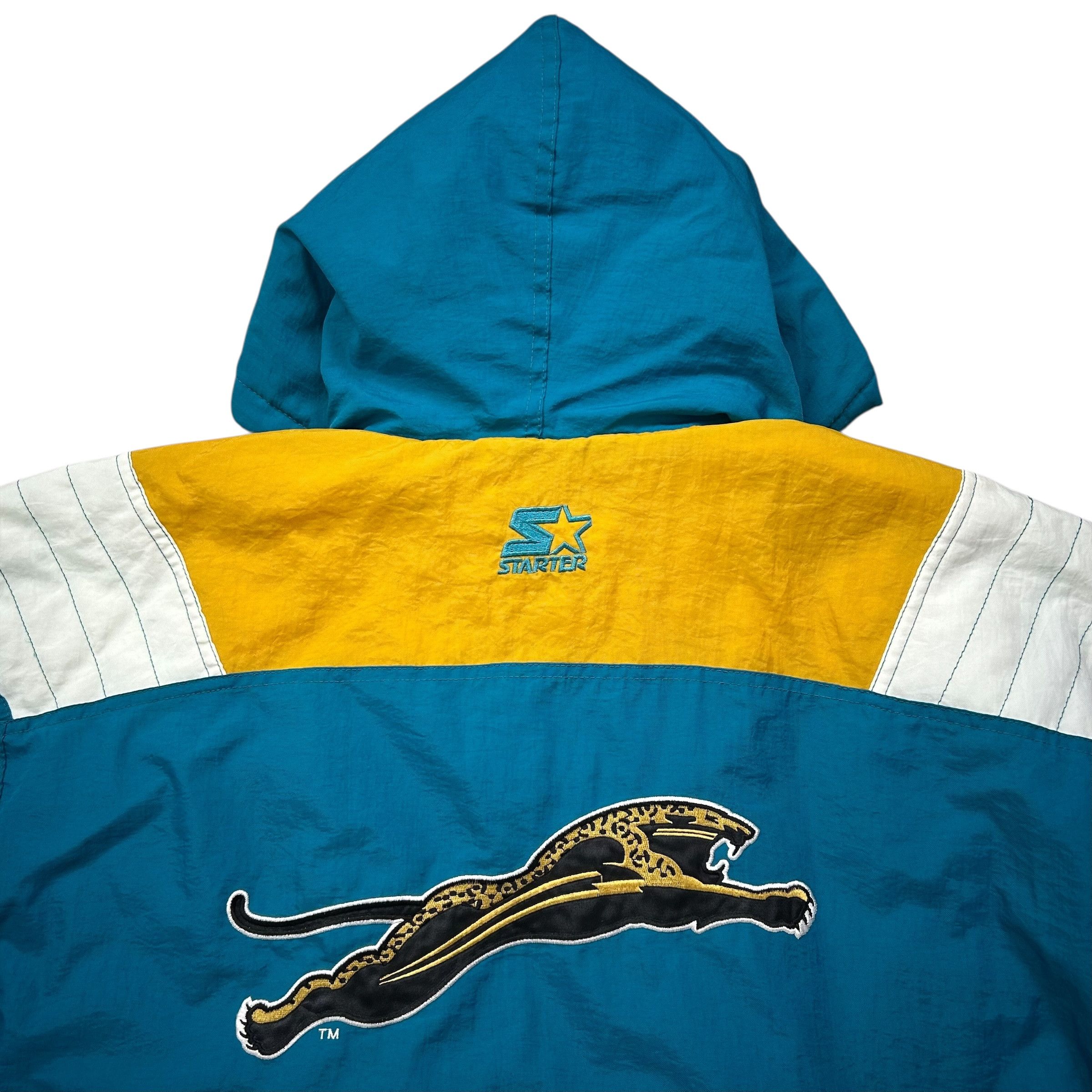 NFL VTG 90s JACKSONVILLE JAGUARS STARTER PUFFER JACKET PULLOVER Size US L / EU 52-54 / 3 - 3 Thumbnail