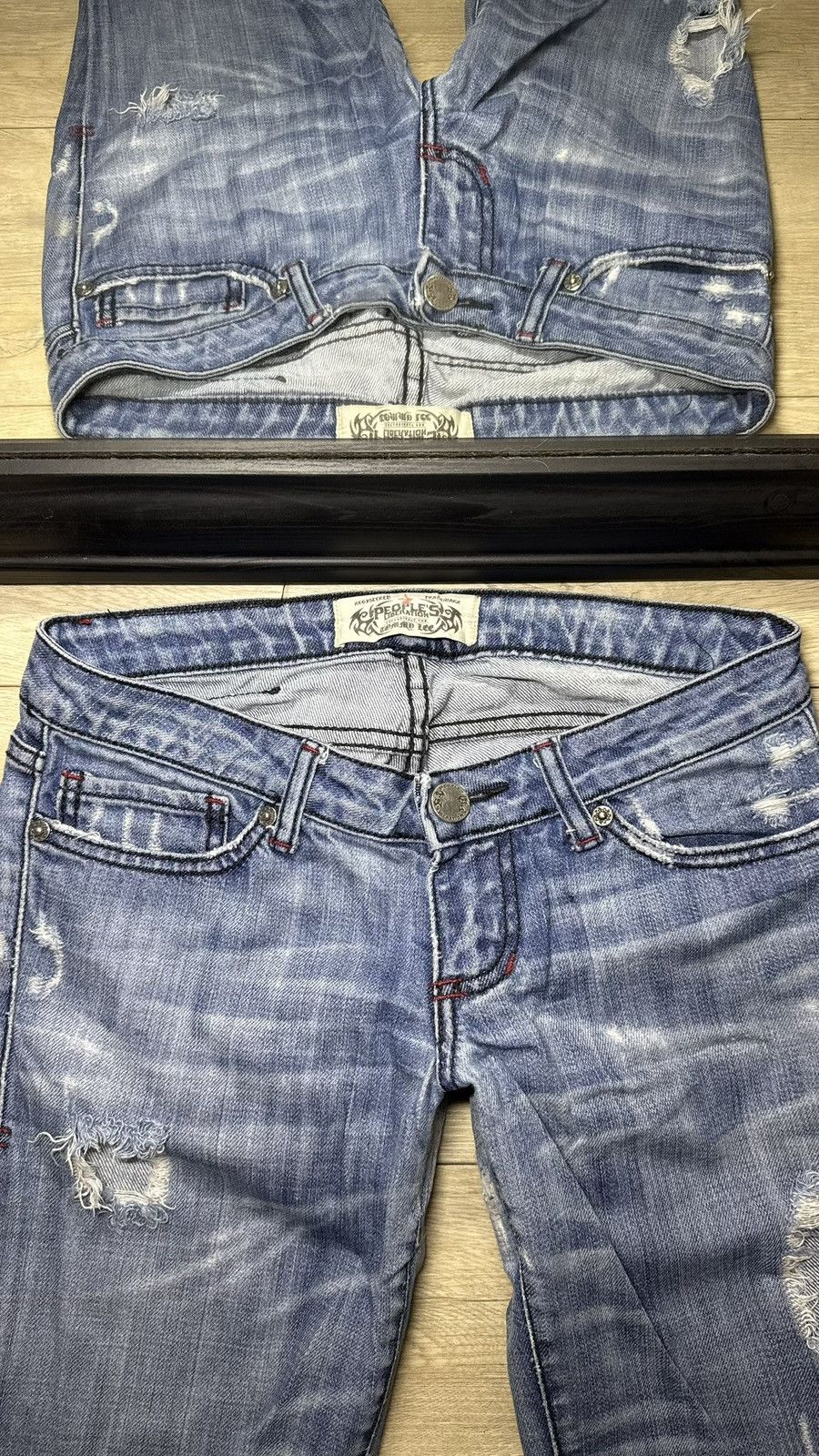 Ed Hardy Y2K 2000s Aztec Embroidered Flared Women’s Denim Jeans Size 26" / US 2 / IT 38 - 3 Thumbnail