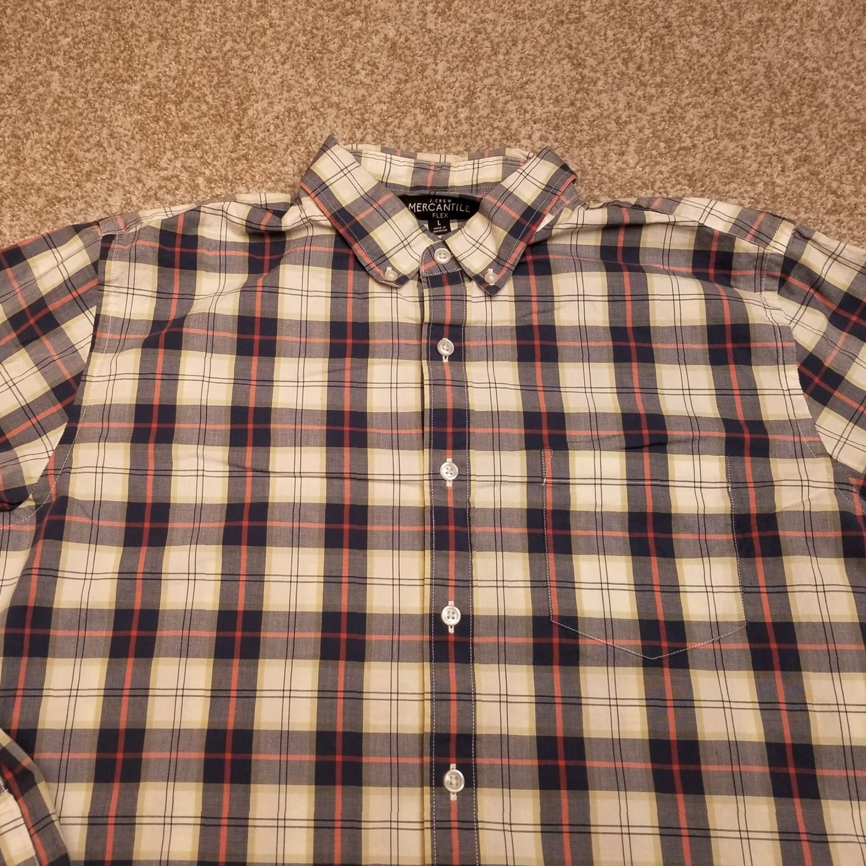 J.Crew J. Crew Shirt Mens Large Blue Check Flex Long Sleeve Cotton Blend Button Casual Size US L / EU 52-54 / 3 - 2 Thumbnail