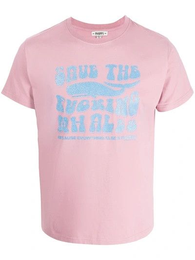 image of Phipps O1Mle0424 Save The Fucking Whales T-Shirt In Pink, Men's (Size XL)