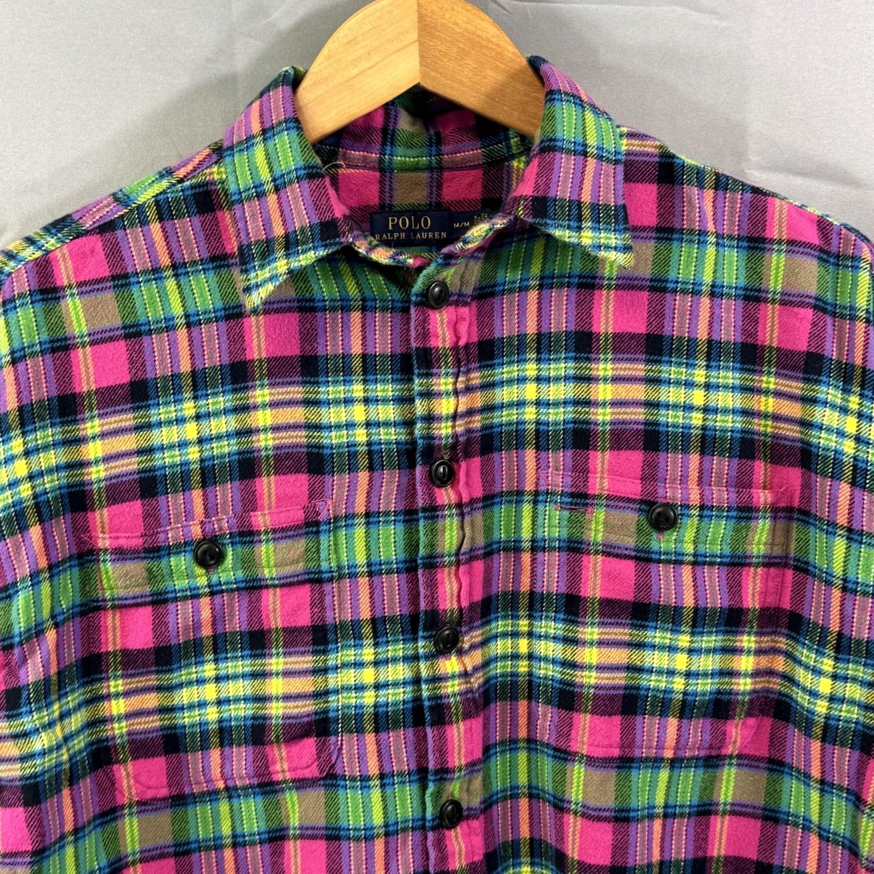 Polo Ralph Lauren Polo Ralph Lauren Shirt Mens Medium Pink Green Plaid Flannel Long Sleeve Cotton Button-Up Casual Size US M / EU 48-50 / 2 - 3 Thumbnail