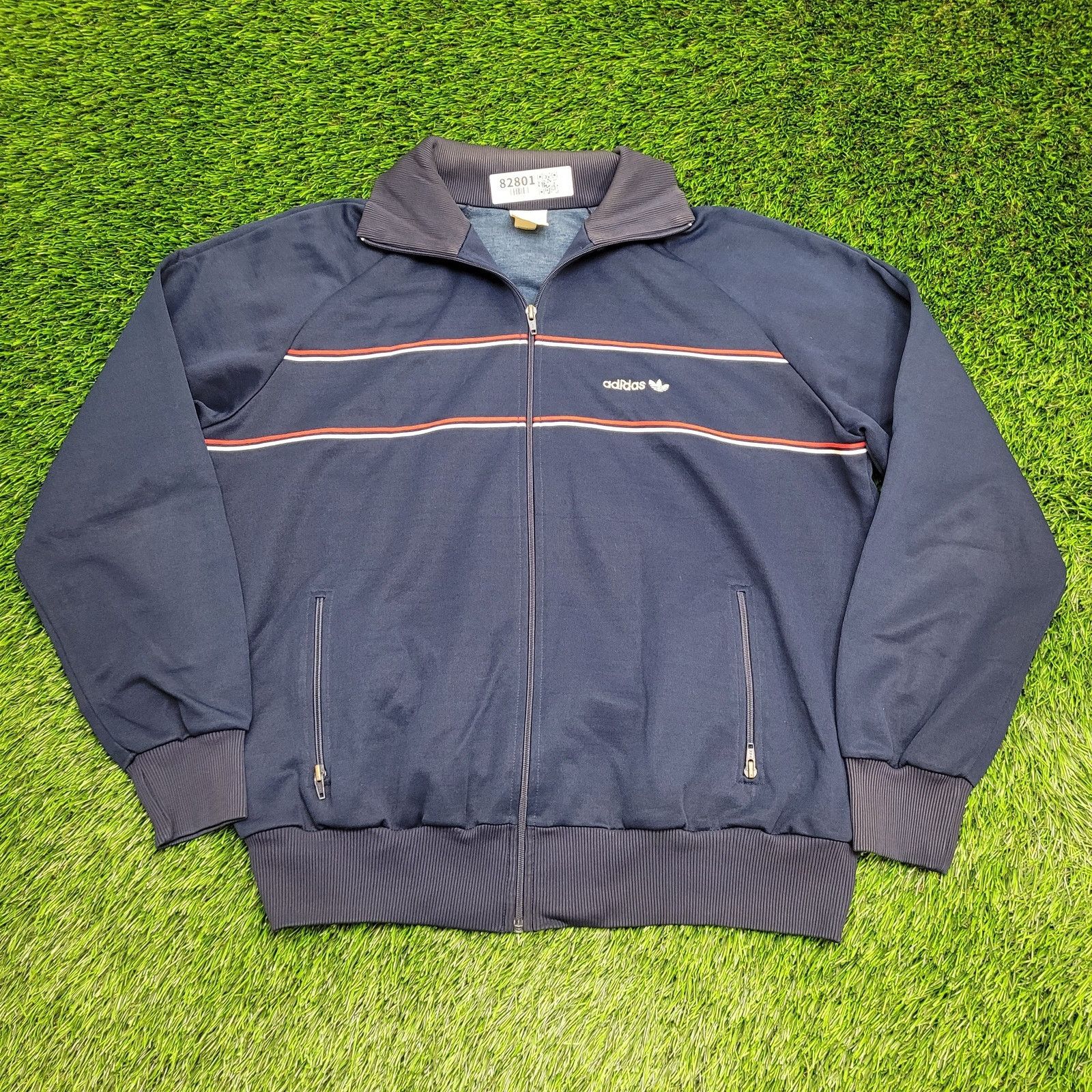 Adidas Vintage 90s ADIDAS Trefoil Track Jacket XL 24x25 Crop Blue Size US XL / EU 56 / 4 - 1 Thumbnail