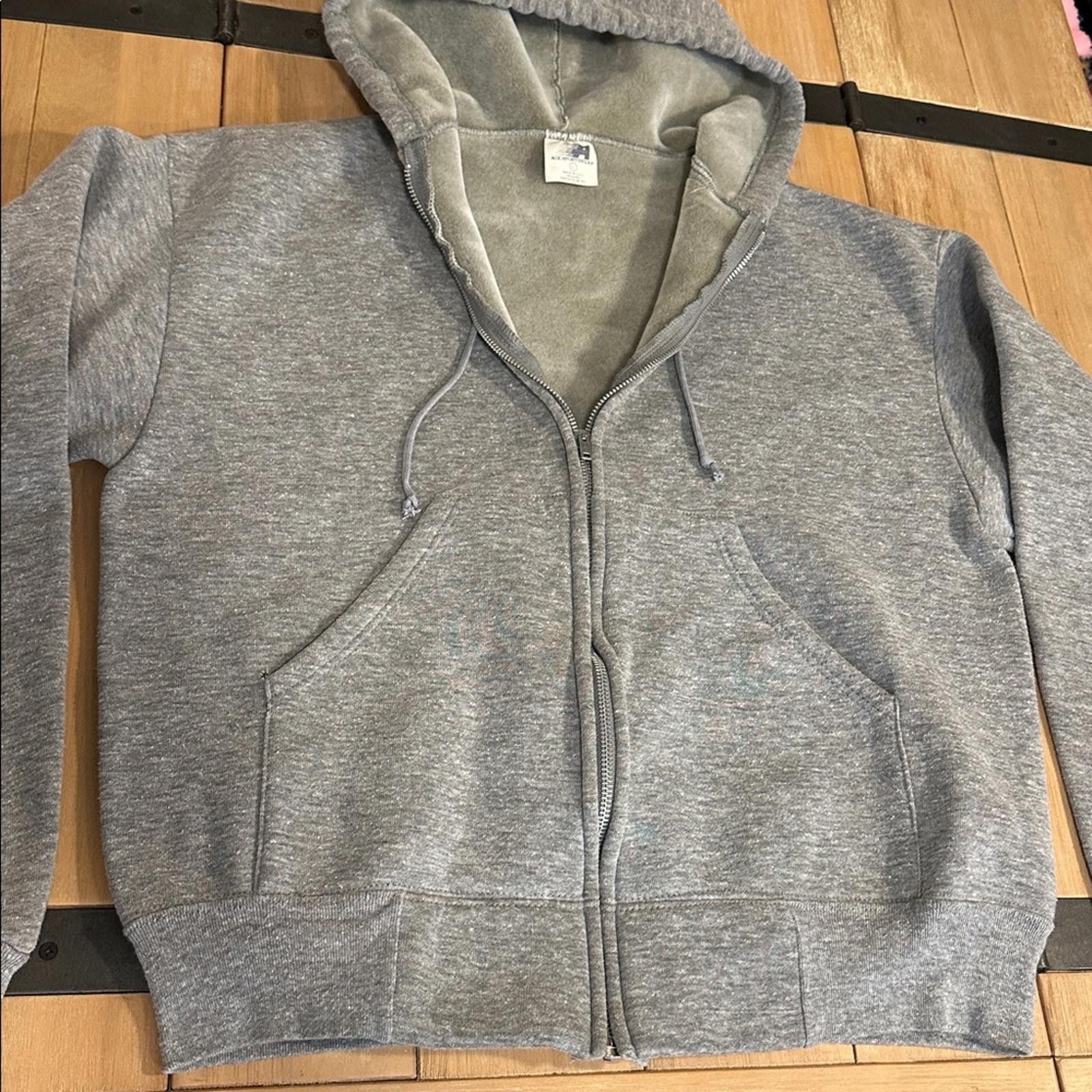 Other 90’s y2k Ace Sportswear Large Thick Zip Hoodie Grey Velour Size US L / EU 52-54 / 3 - 1 Thumbnail