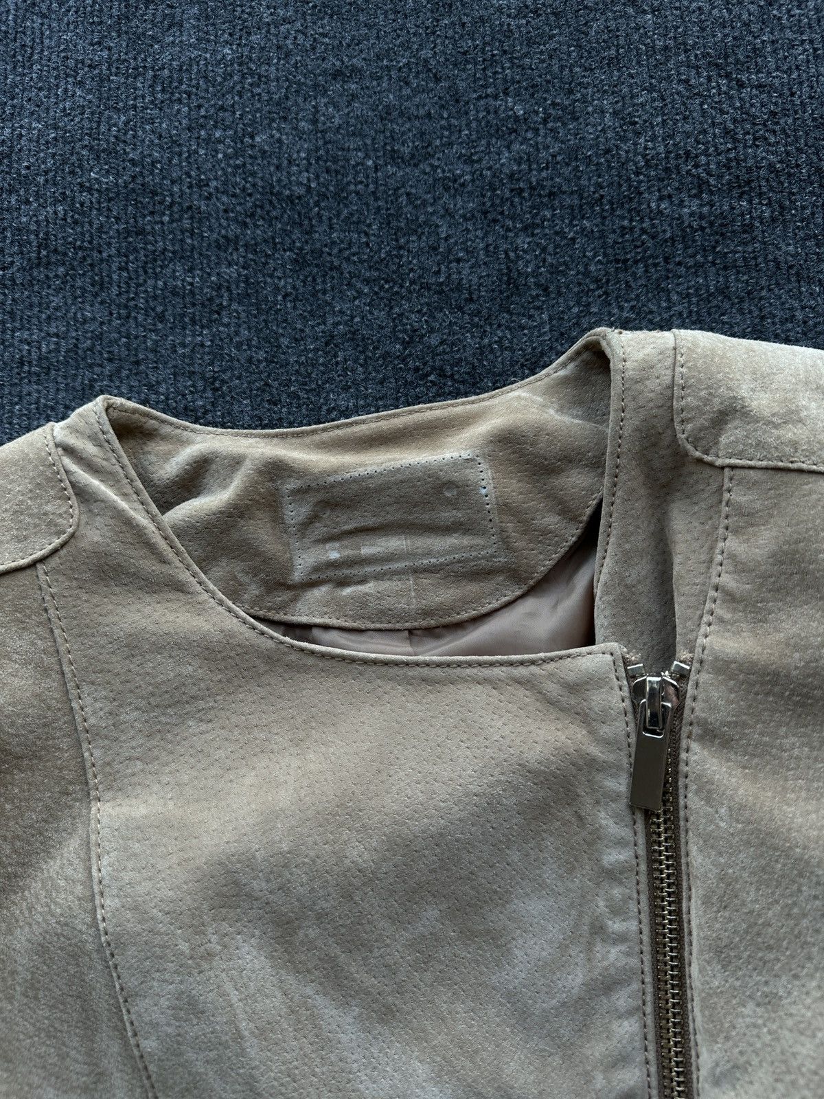 Other 🚨Y2K RICK OWENS TYPE DIRTY SLIM FIT ZIP LEATHER JACKET Size S / US 4 / IT 40 - 4 Thumbnail