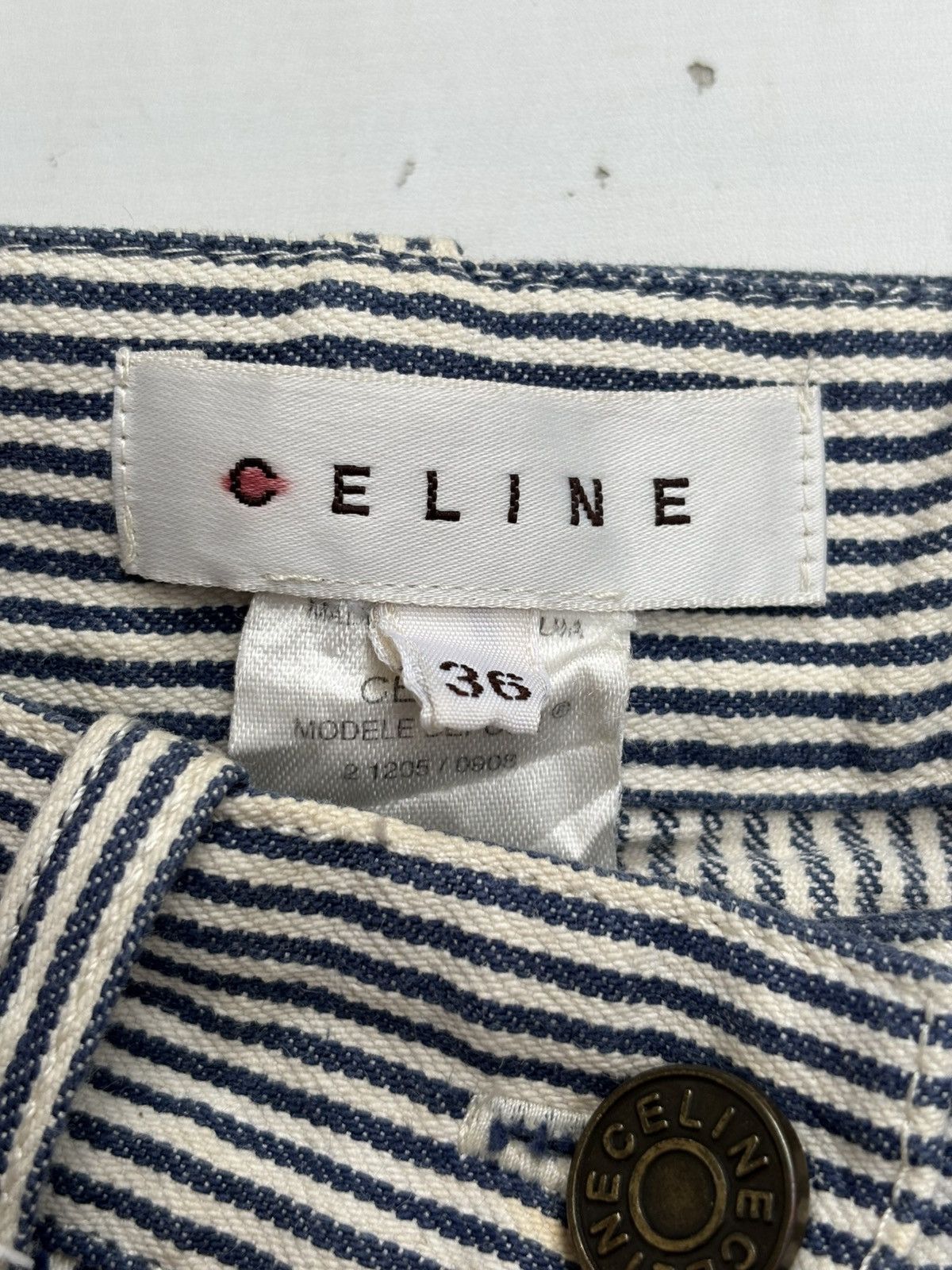 Celine 2000s Hickory Carpenter Flared Pants Size US 27 - 5 Thumbnail