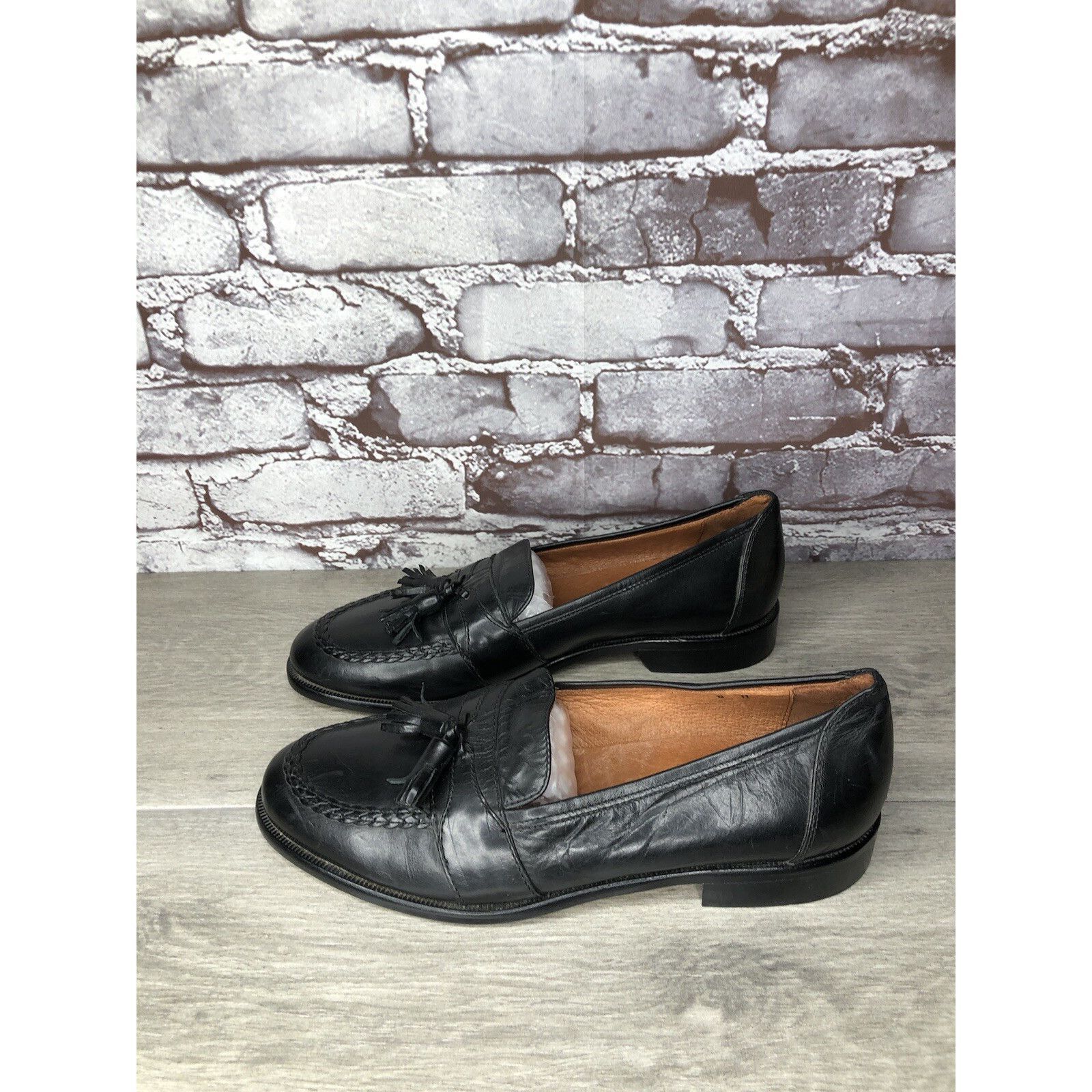 Alfani Alfani Black Leather Braided Tassel Loafers Italy Dress Shoe Size US 8 / EU 41 - 12 Thumbnail