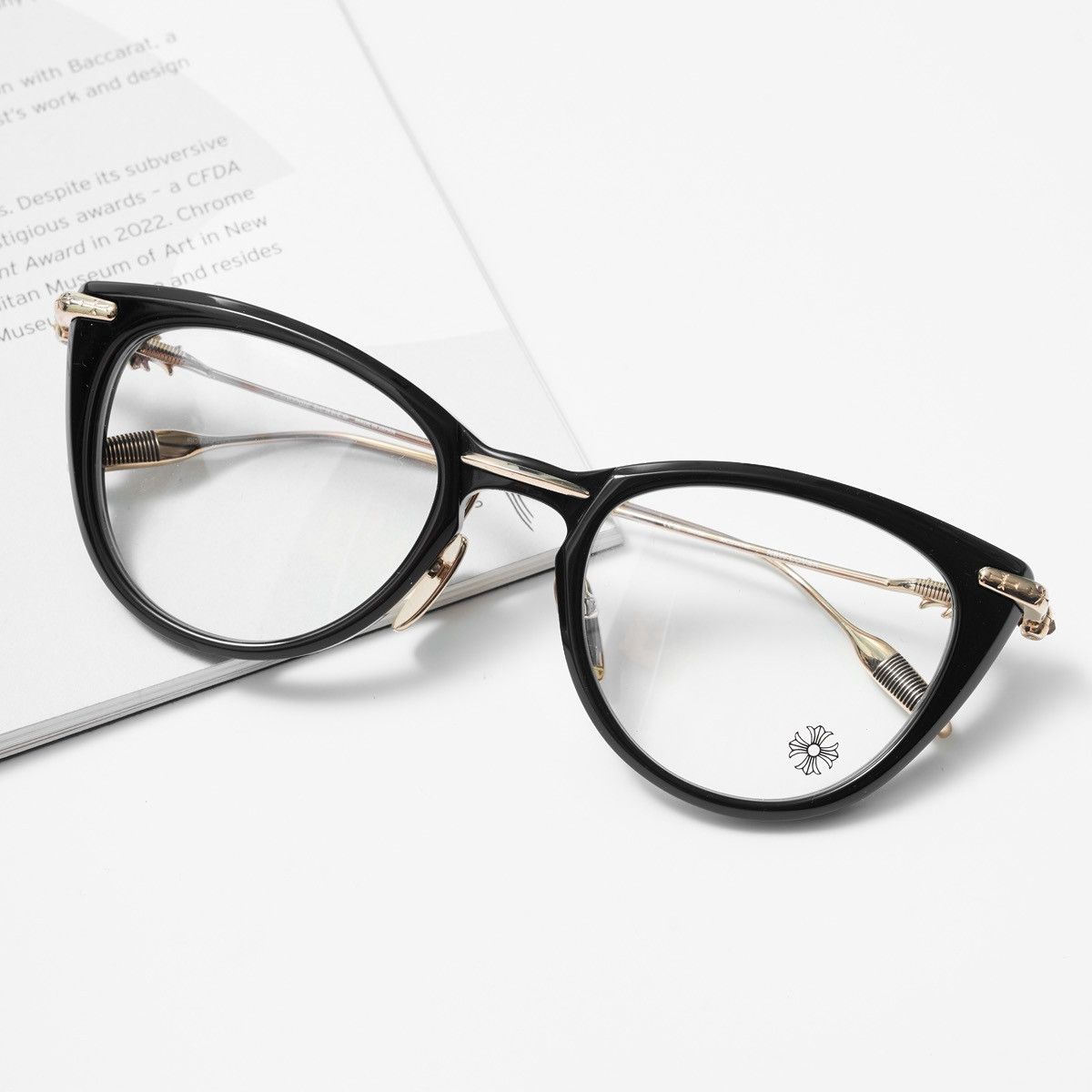 Chrome Hearts CHROME HEARTS NEW LOVER BLACK/GOLD PLATED GLASSES Size ONE SIZE - 6 Thumbnail