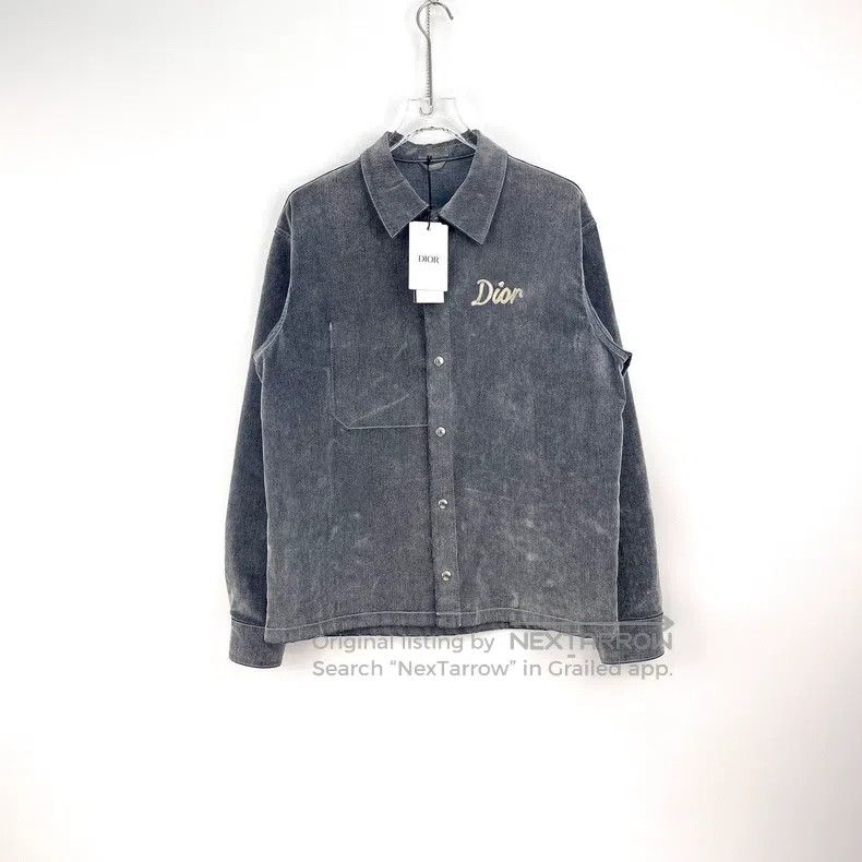 Dior Dior Gray classic logo velvet satin denim jacket Size US M / EU 48-50 / 2 - 3 Thumbnail