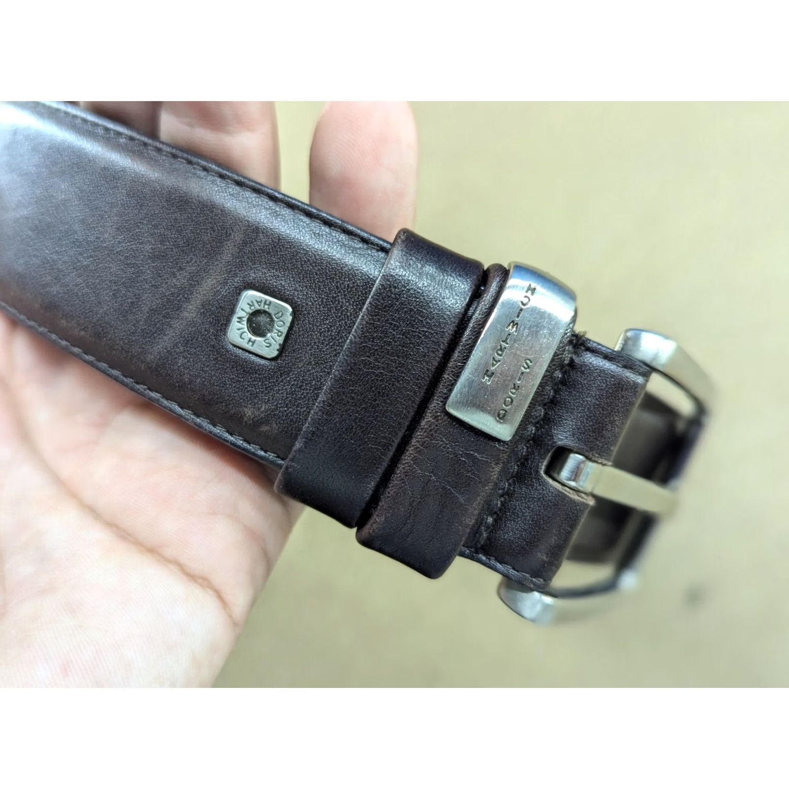 Vintage Doris Hartwich Mens Brown Leather Belt Size 95 Germany Belt Men Brown Leather 95 Germany Size ONE SIZE - 3 Thumbnail